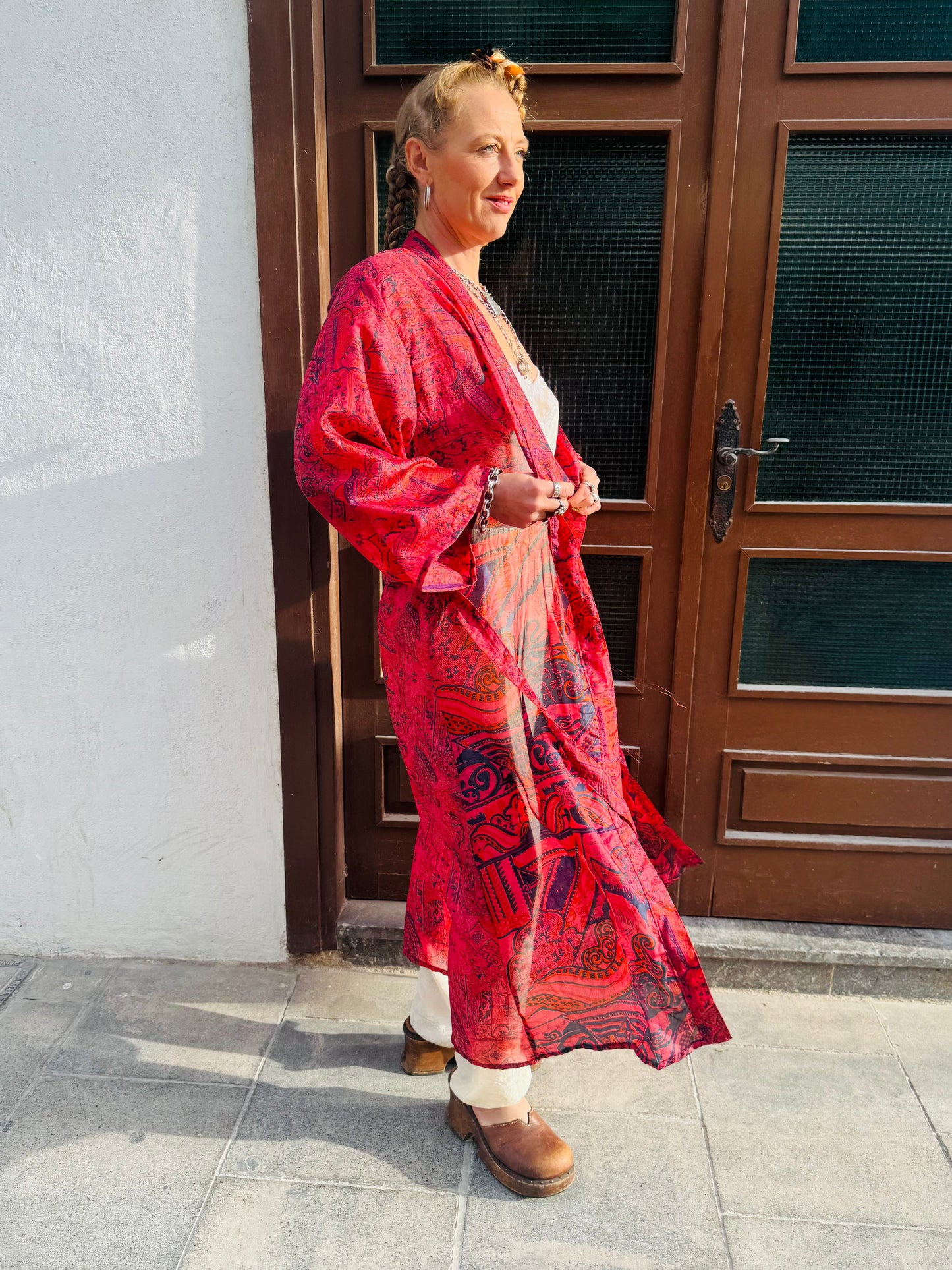 Kardash Kimono Long – Up-cycled Vintage Sari Kimono