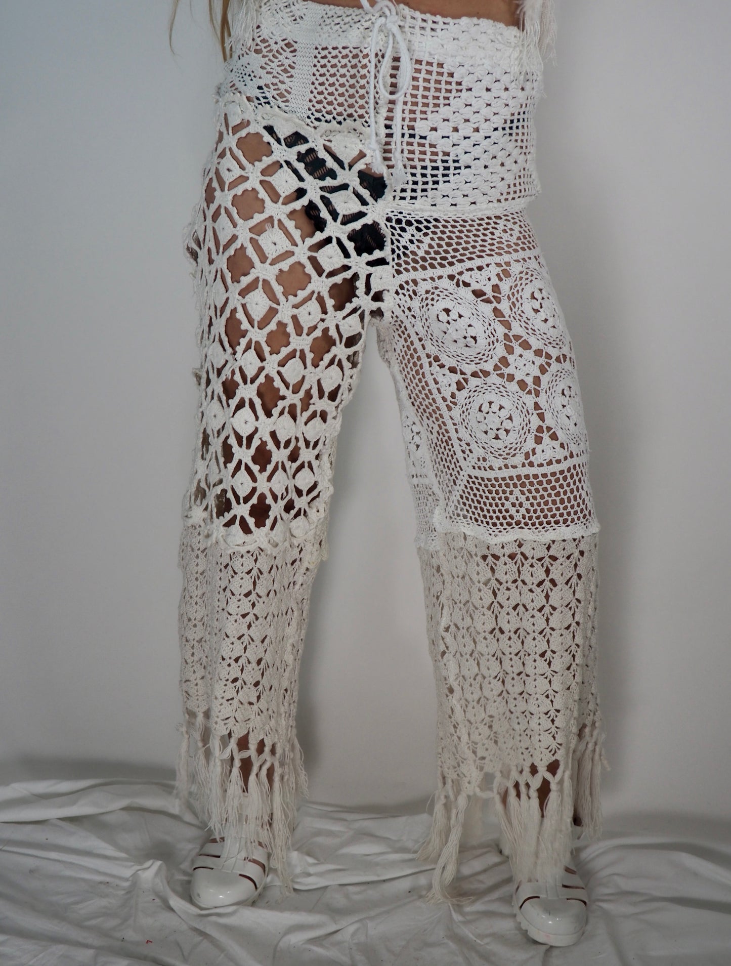 Upcycled Vintage Patchwork Crochet Pants* by Vagabond Ibiza