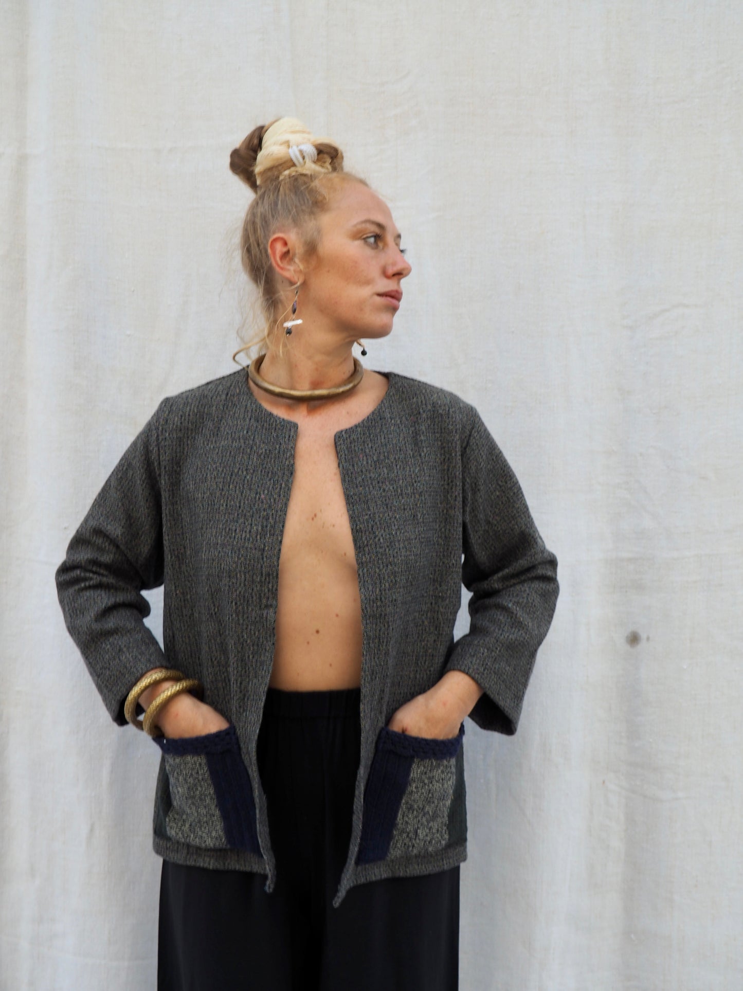 Up-cycled Wool & Silk Jacket – Handmade by Vagabond Ibiza