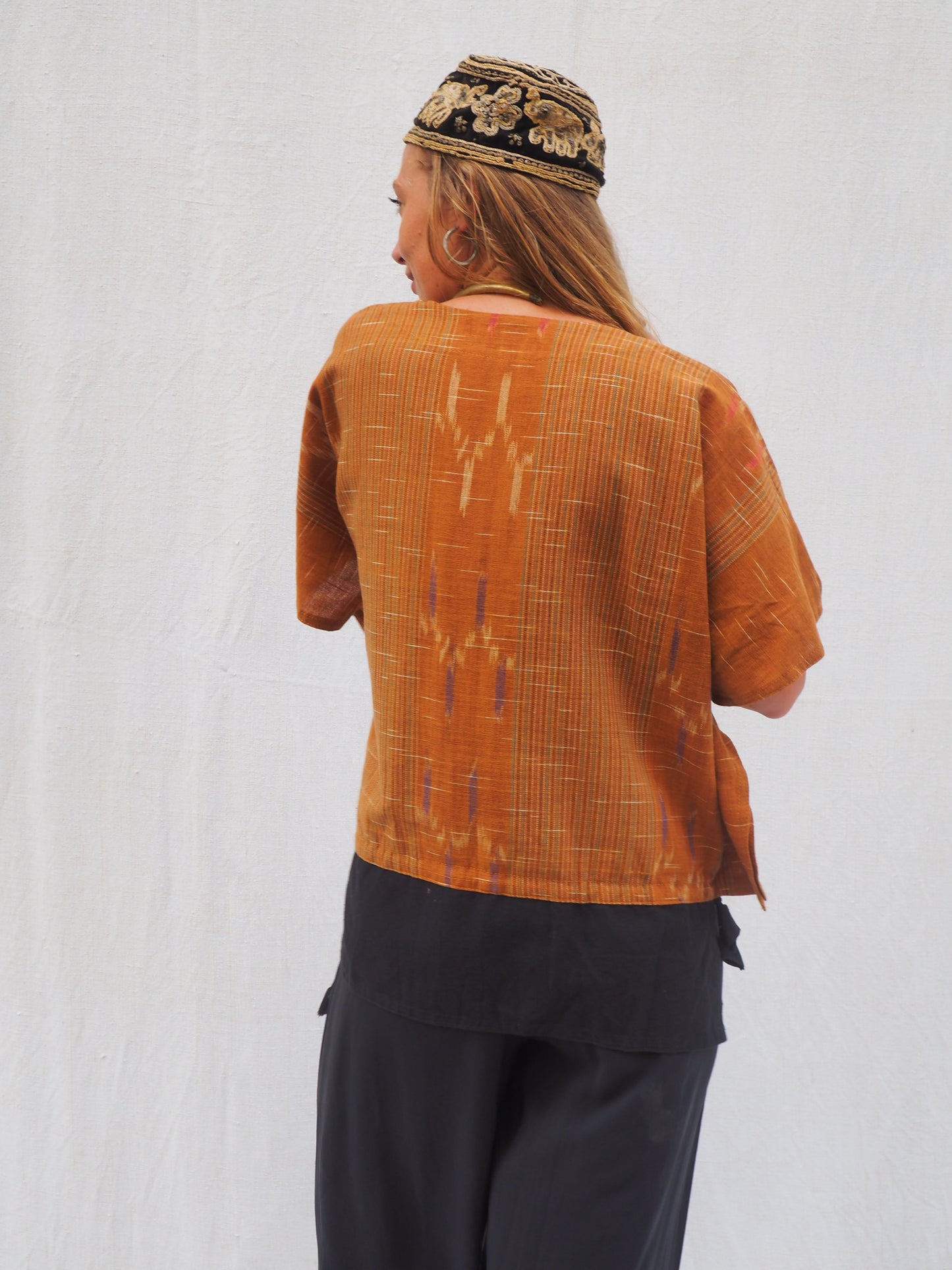 Vintage Indonesian Ikat Woven Top