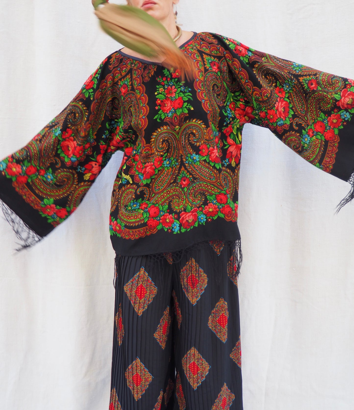 Up-cycled Vintage Eastern European Wool Shawl Dress/Top – Handmade by Vagabond Ibiza