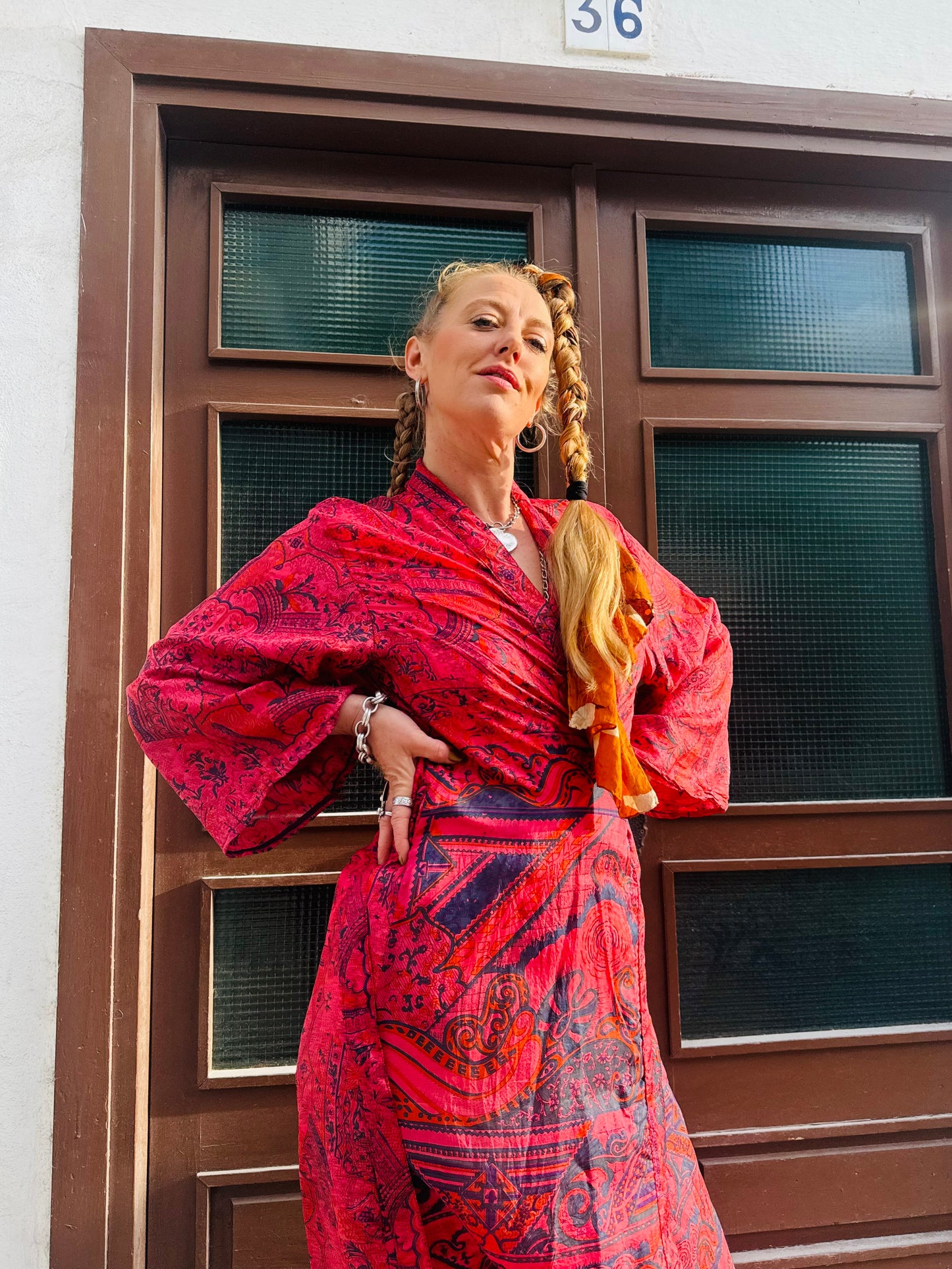 Kardash Kimono Long – Up-cycled Vintage Sari Kimono