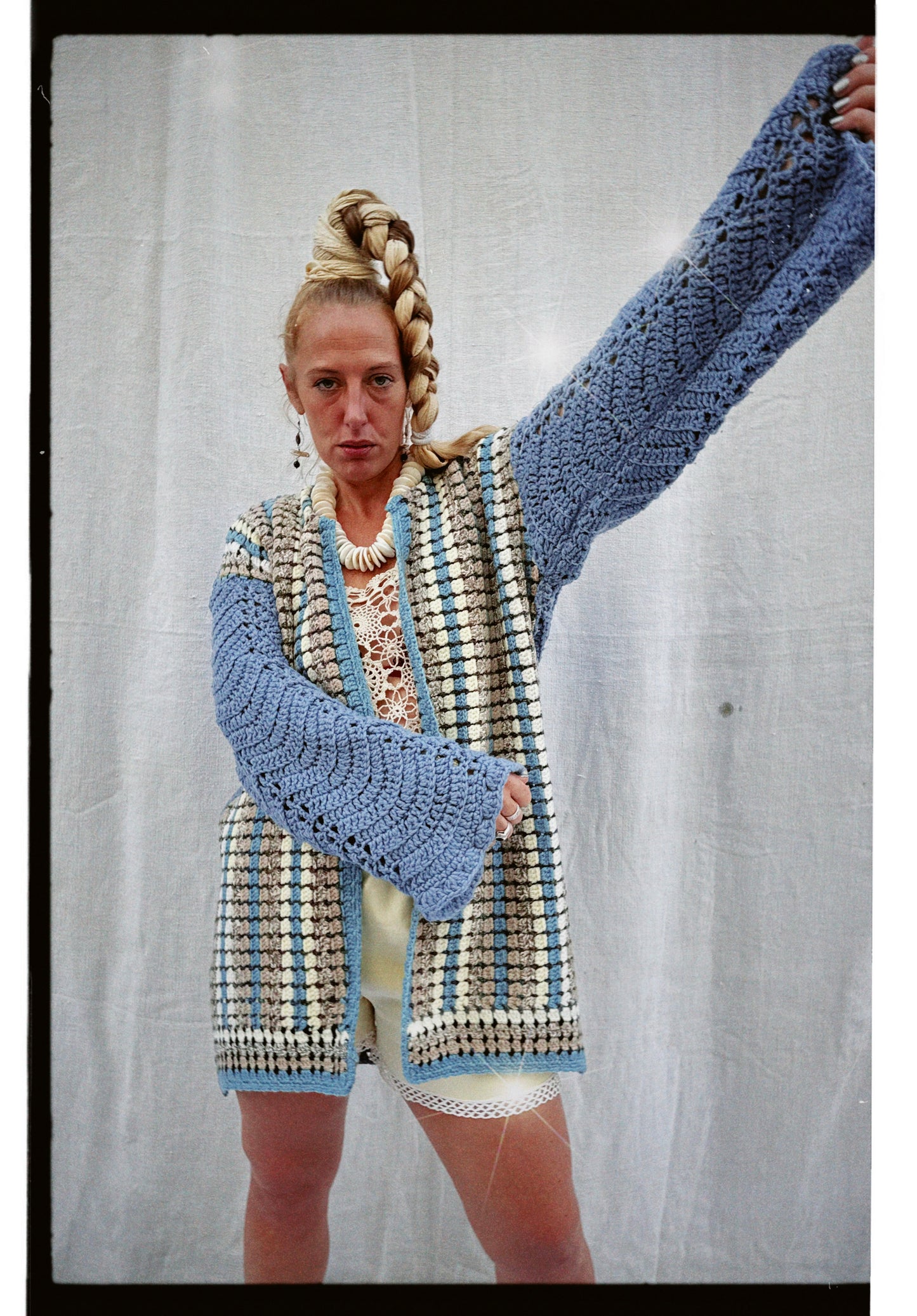 Up-cycled Vintage Crochet Wool Jacket – Handmade by Vagabond Ibiza