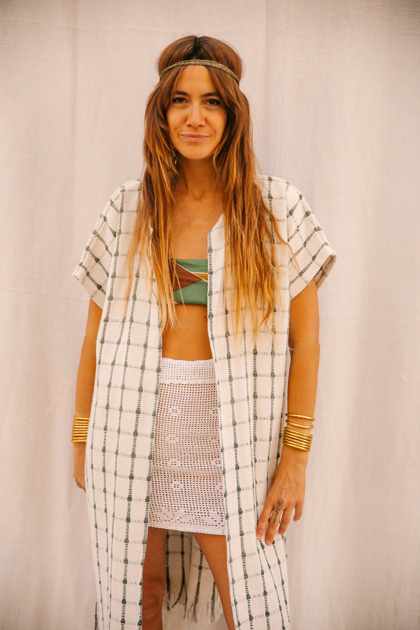 Up-cycled Long Woven Waistcoat – Handmade by Vagabond Ibiza