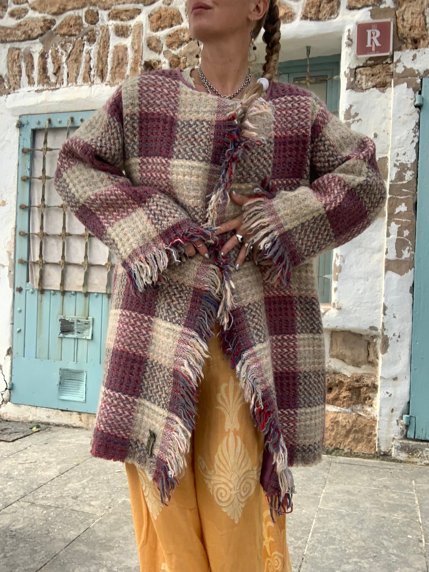 Up-cycled Wool Blanket Jacket with Cotton Lining – Handmade by Vagabond Ibiza