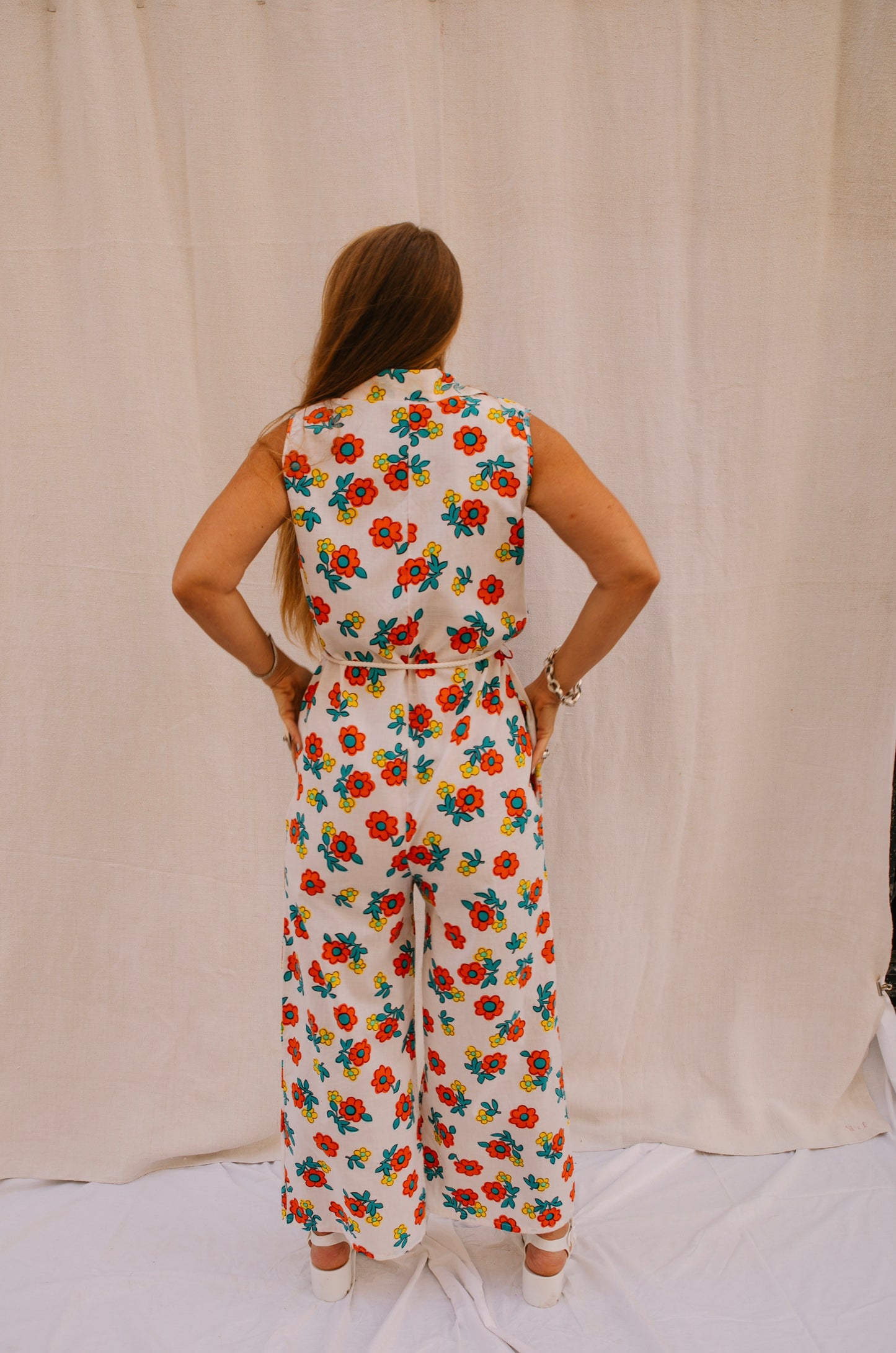 Up-cycled Retro Floral Jumpsuit – Made by Vagabond Ibiza