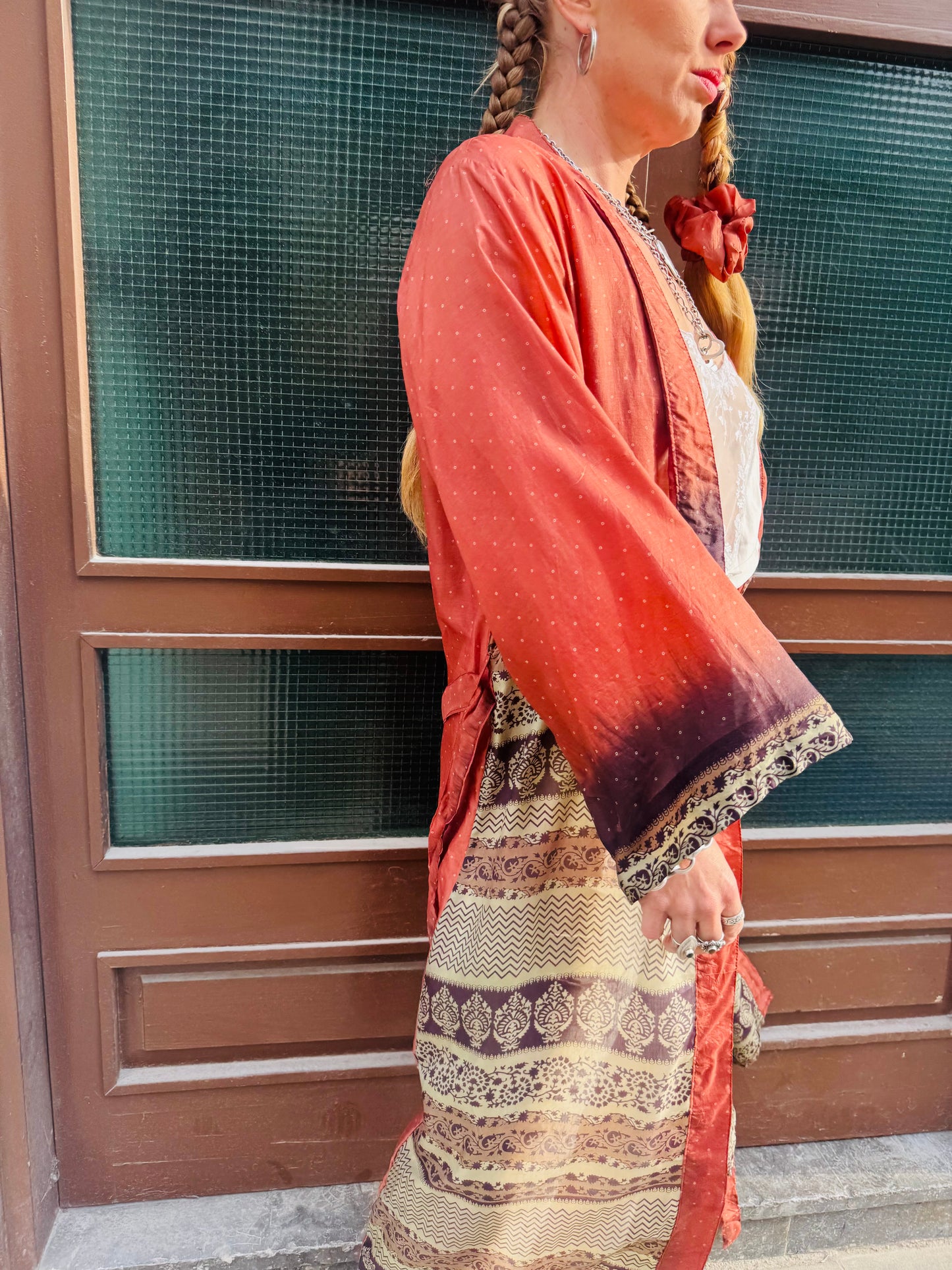 Kardash Kimono Long – Up-cycled Vintage Sari Kimono