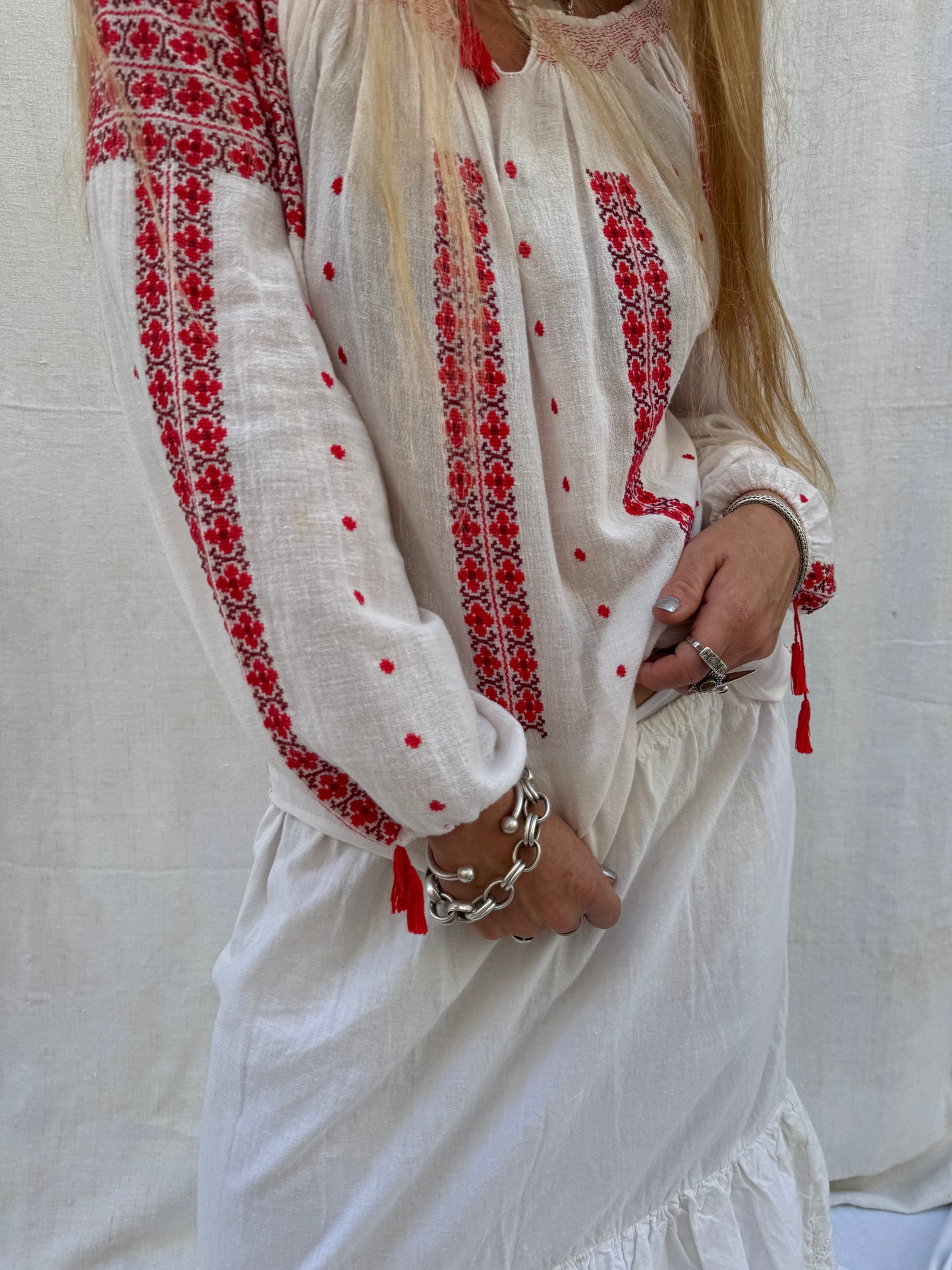 Vintage 1960s Eastern European Hand-Embroidered Blouse – From Vagabond Ibiza Archive