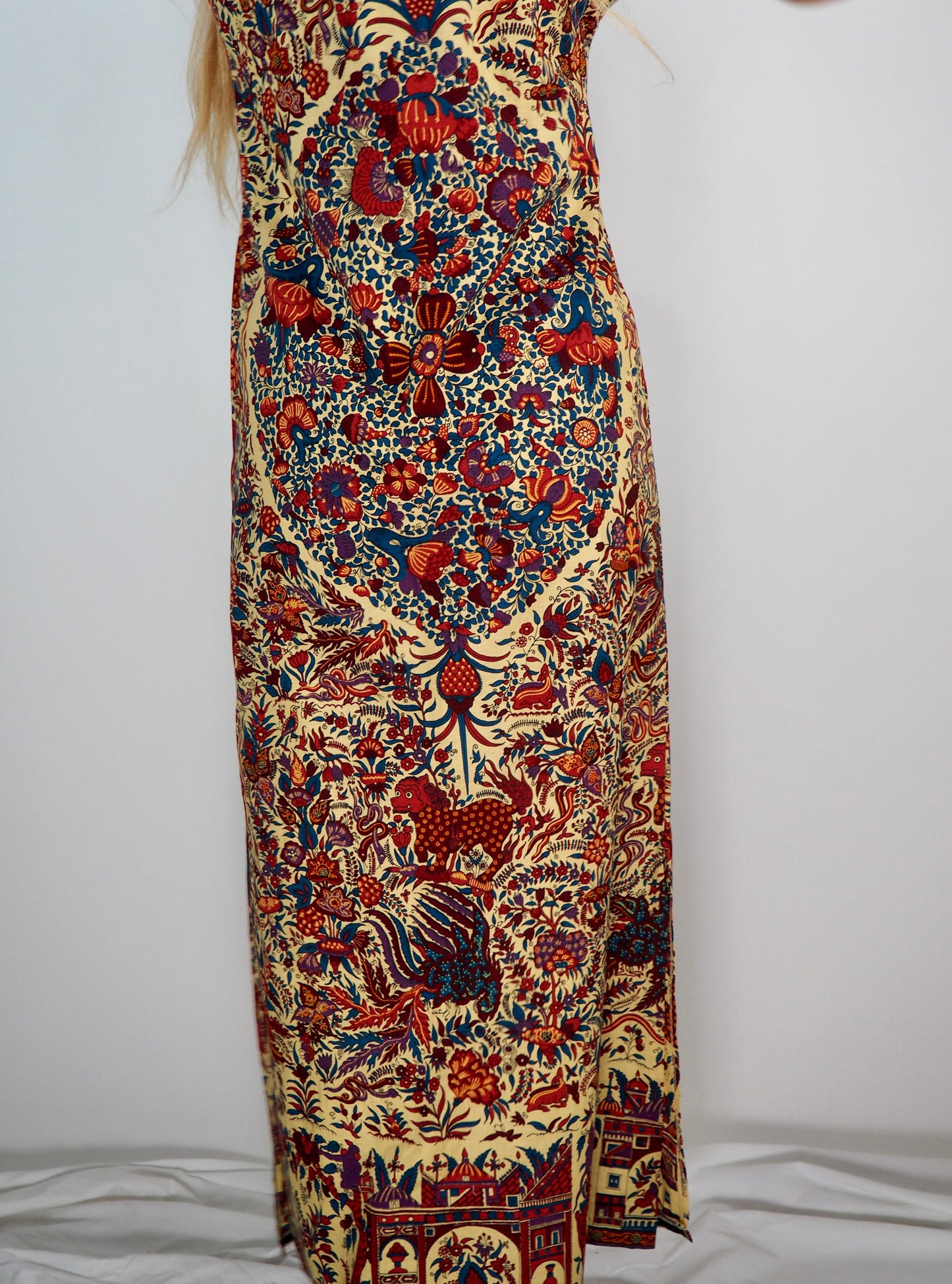 Vintage 1970s Printed Cotton Dress with bold print