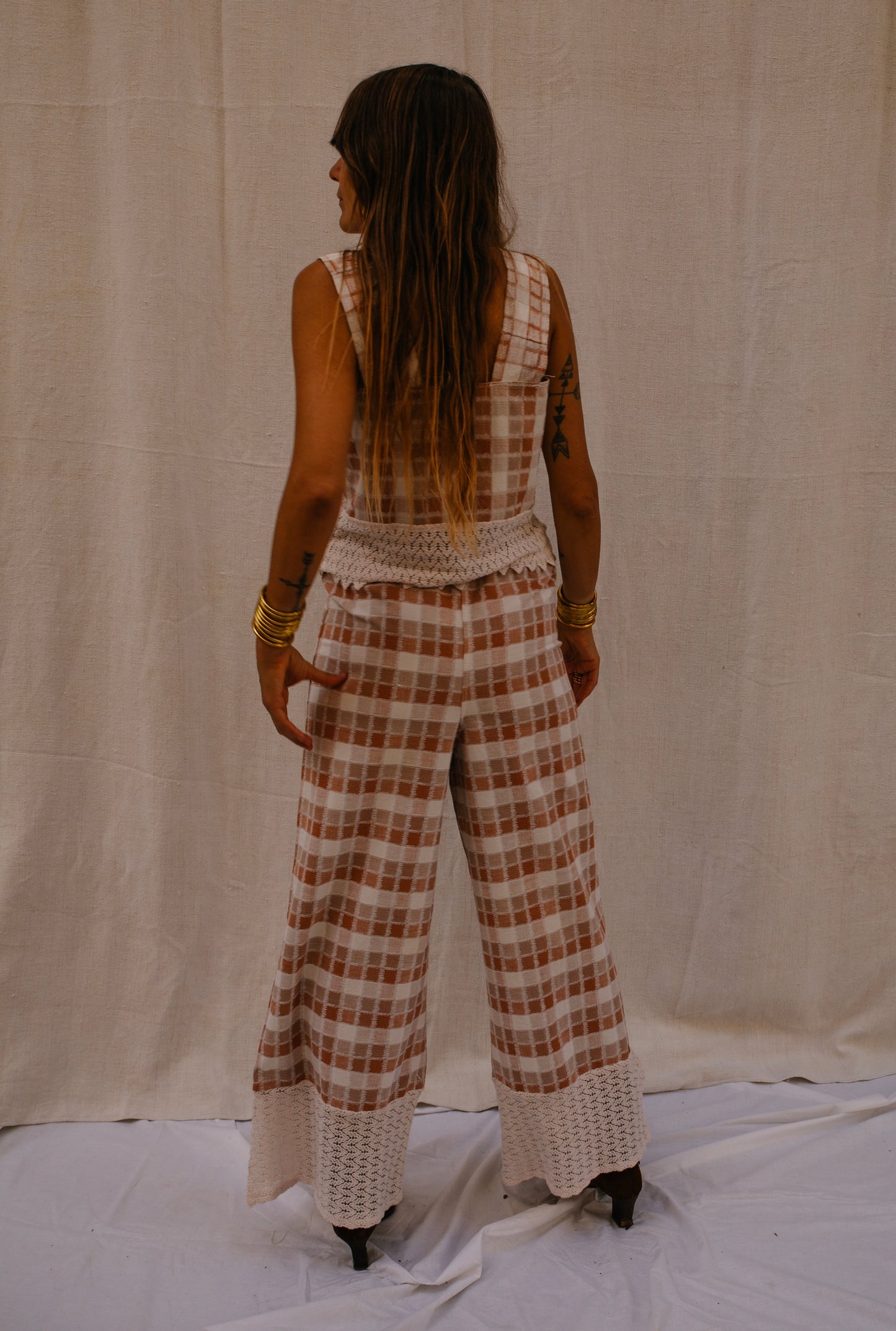 Handmade Two-Piece cotton Set with Lace Detailing by Vagabond Ibiza