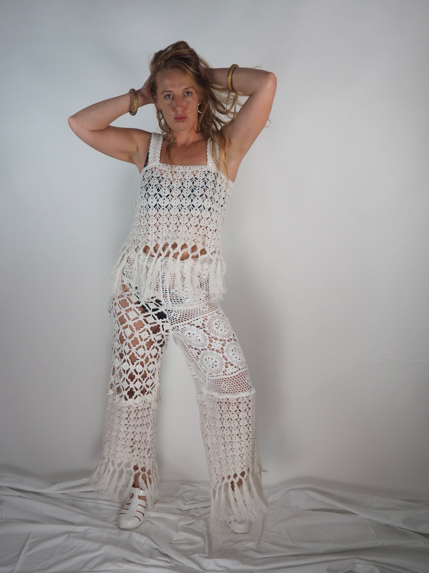 Upcycled Vintage Patchwork Crochet Pants* by Vagabond Ibiza