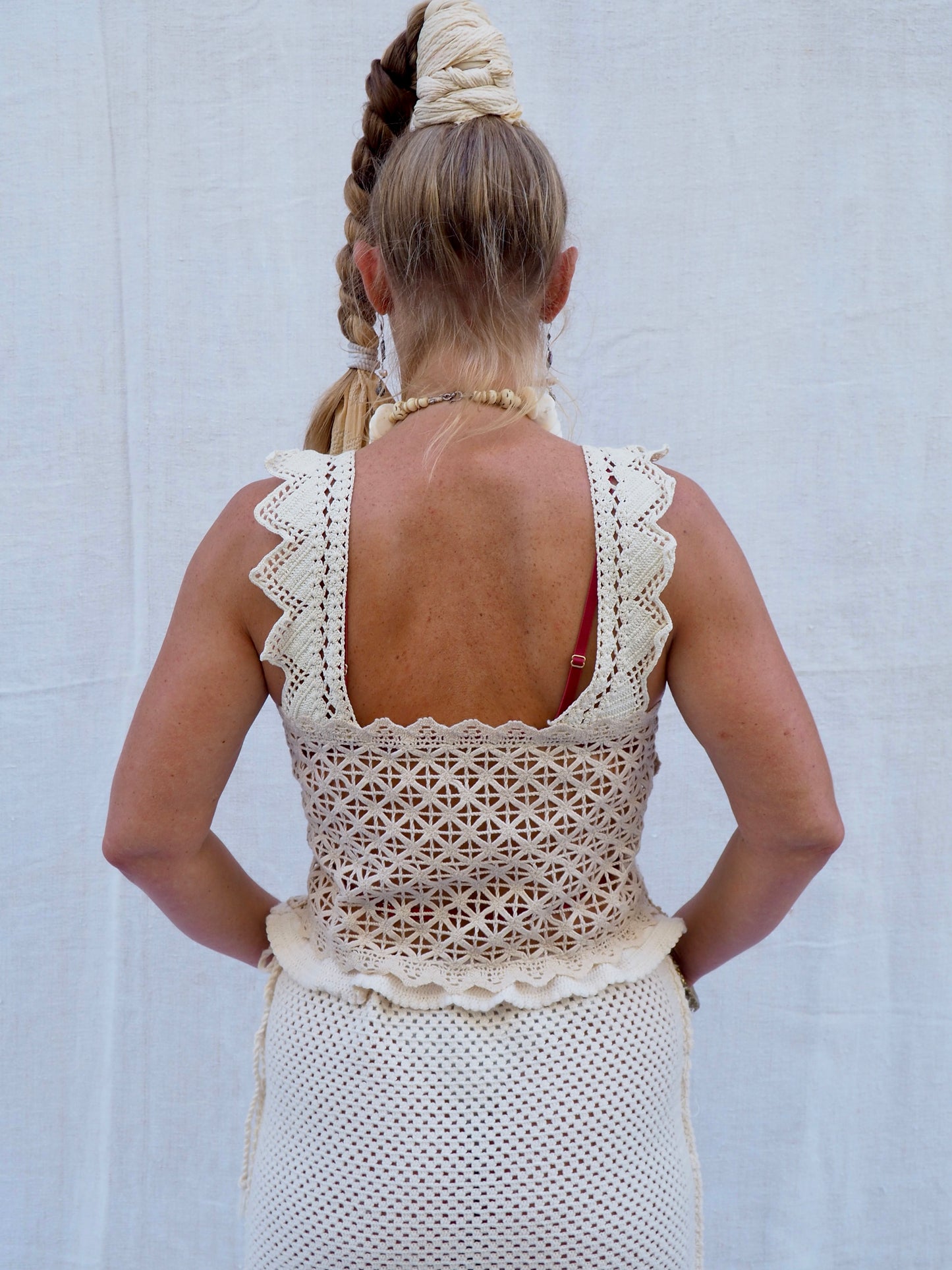 Up-cycled Vintage 1970s Crochet Top – Handmade by Vagabond Ibiza