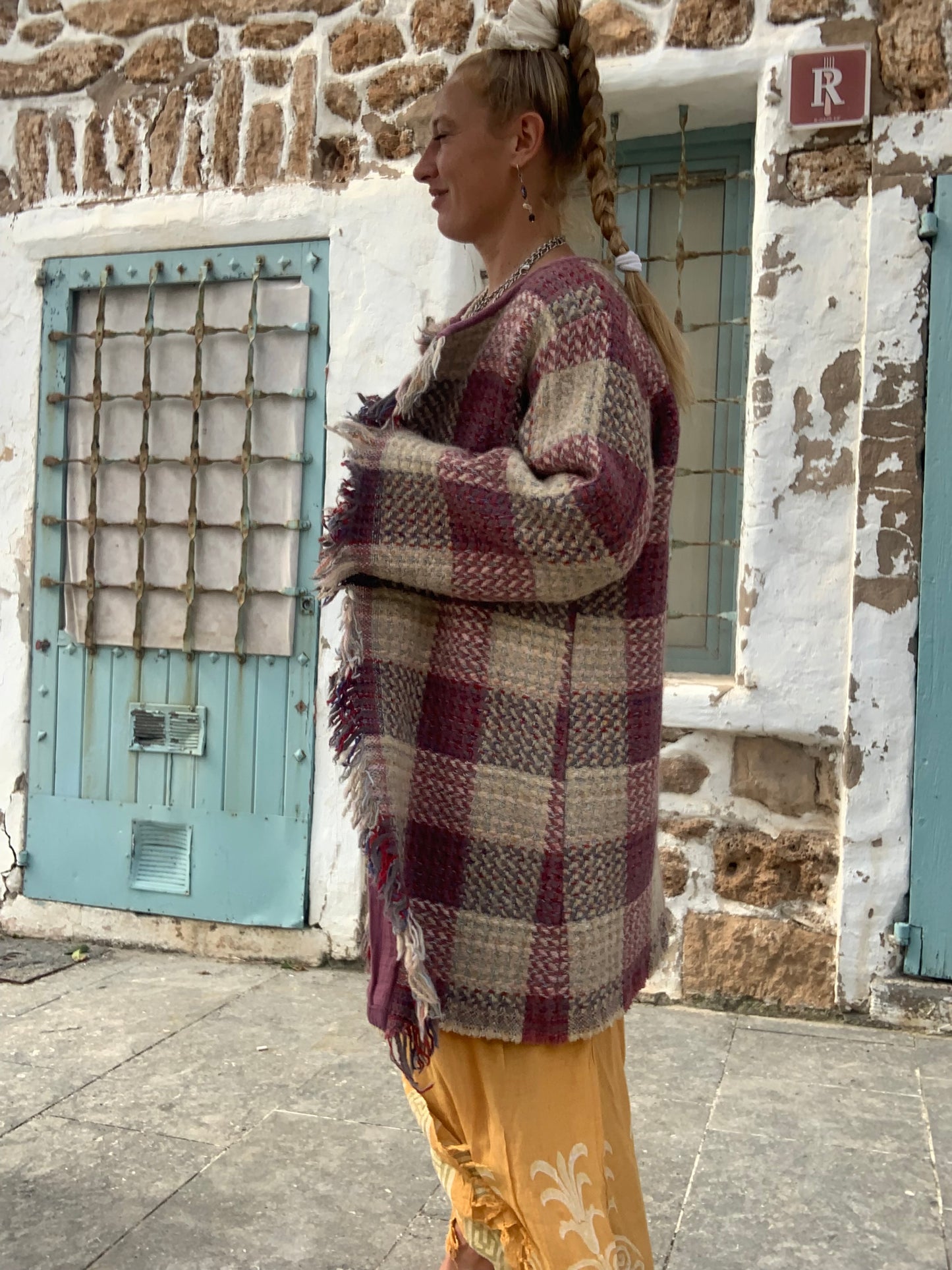 Up-cycled Wool Blanket Jacket with Cotton Lining – Handmade by Vagabond Ibiza