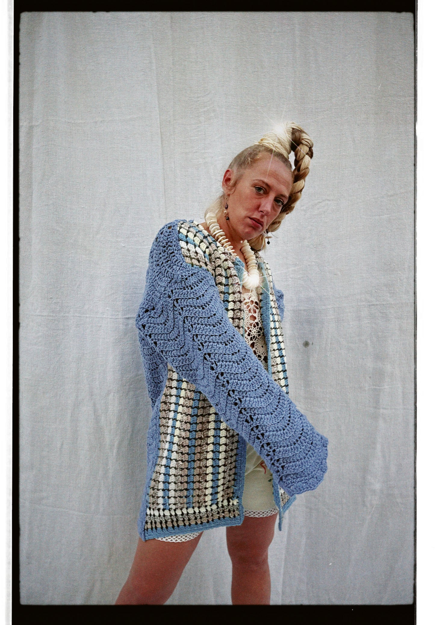 Up-cycled Vintage Crochet Wool Jacket – Handmade by Vagabond Ibiza