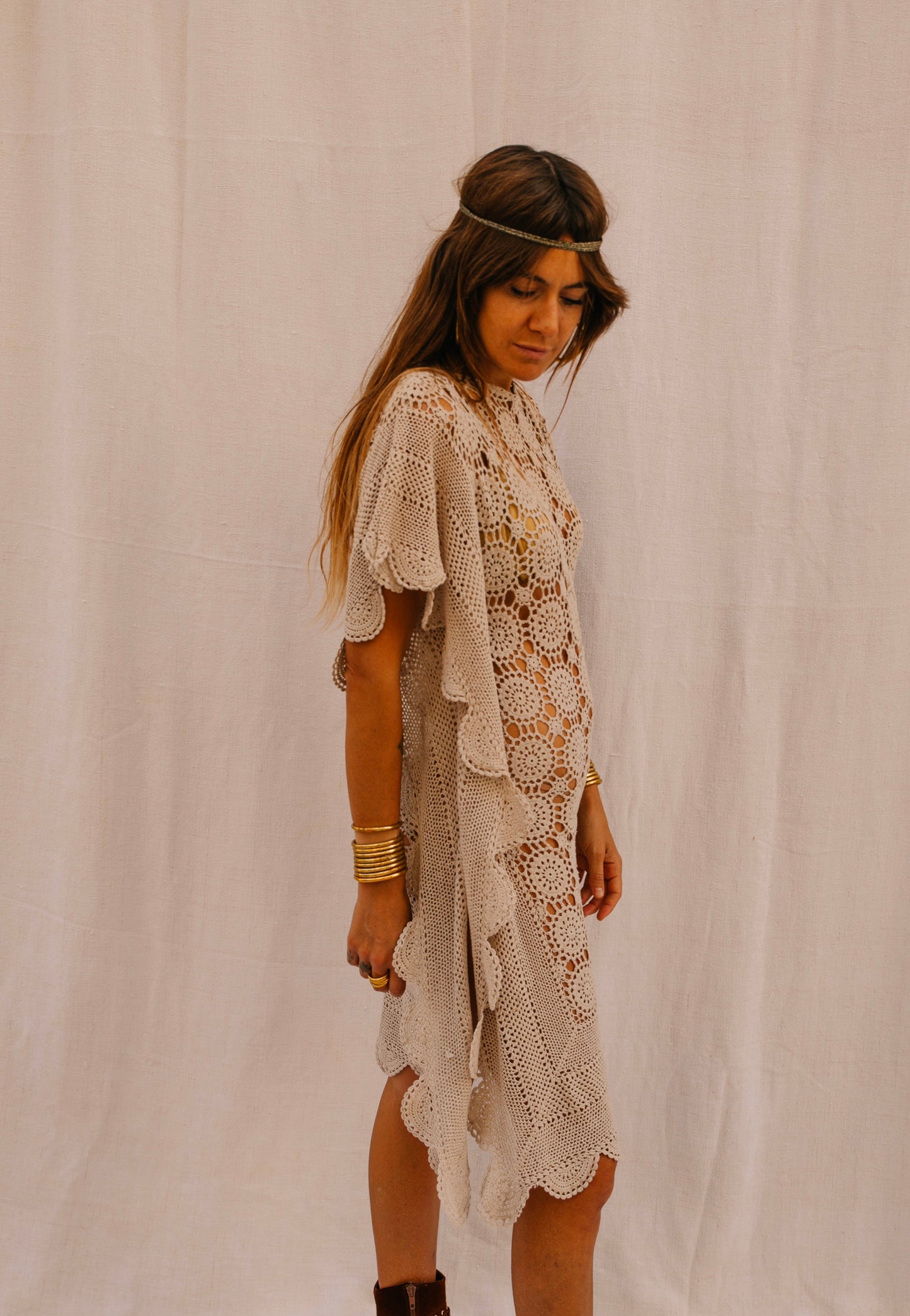 Vintage Handmade Crochet Kaftan Dress – Made by Vagabond Ibiza