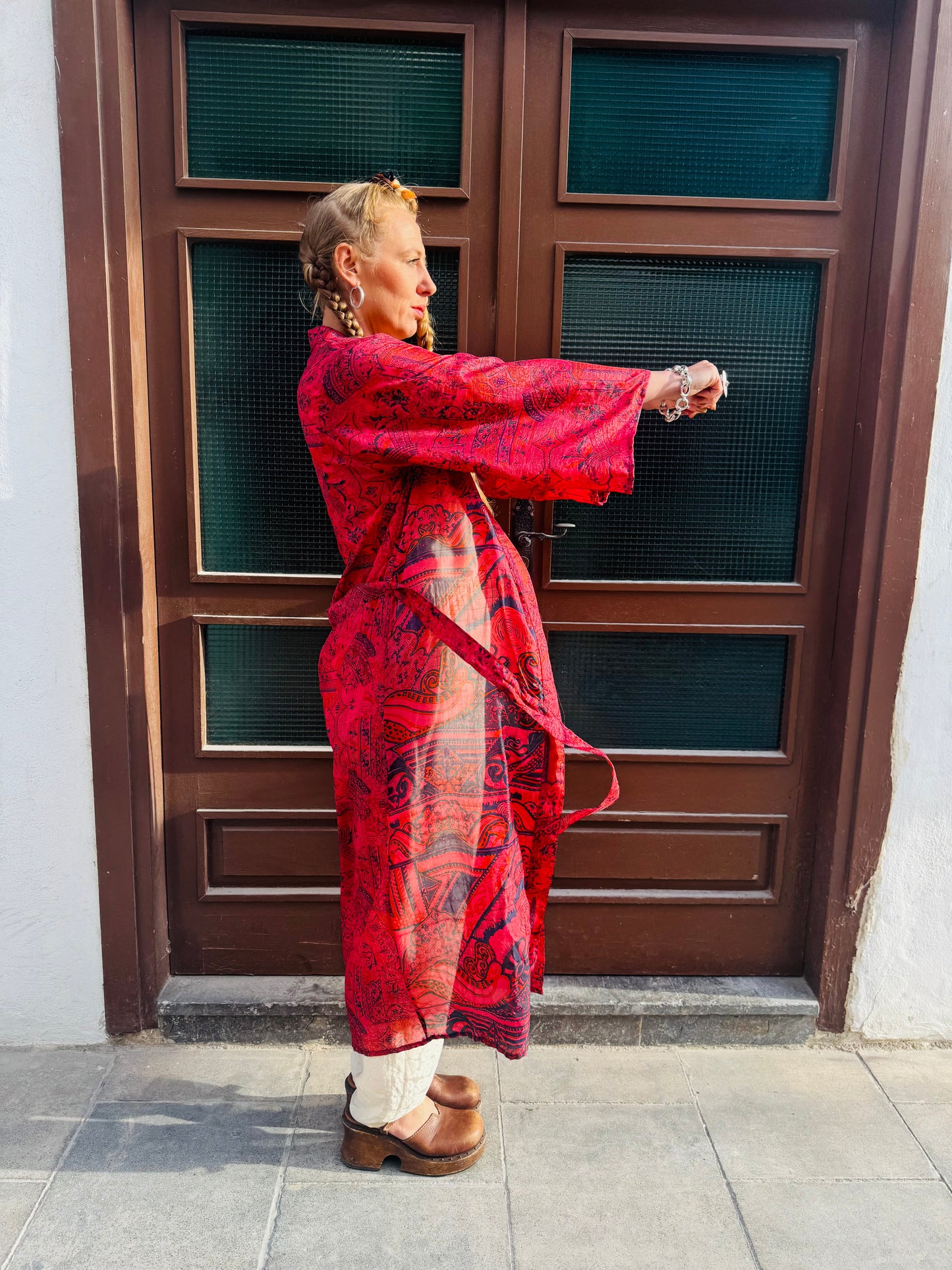 Kardash Kimono Long – Up-cycled Vintage Sari Kimono