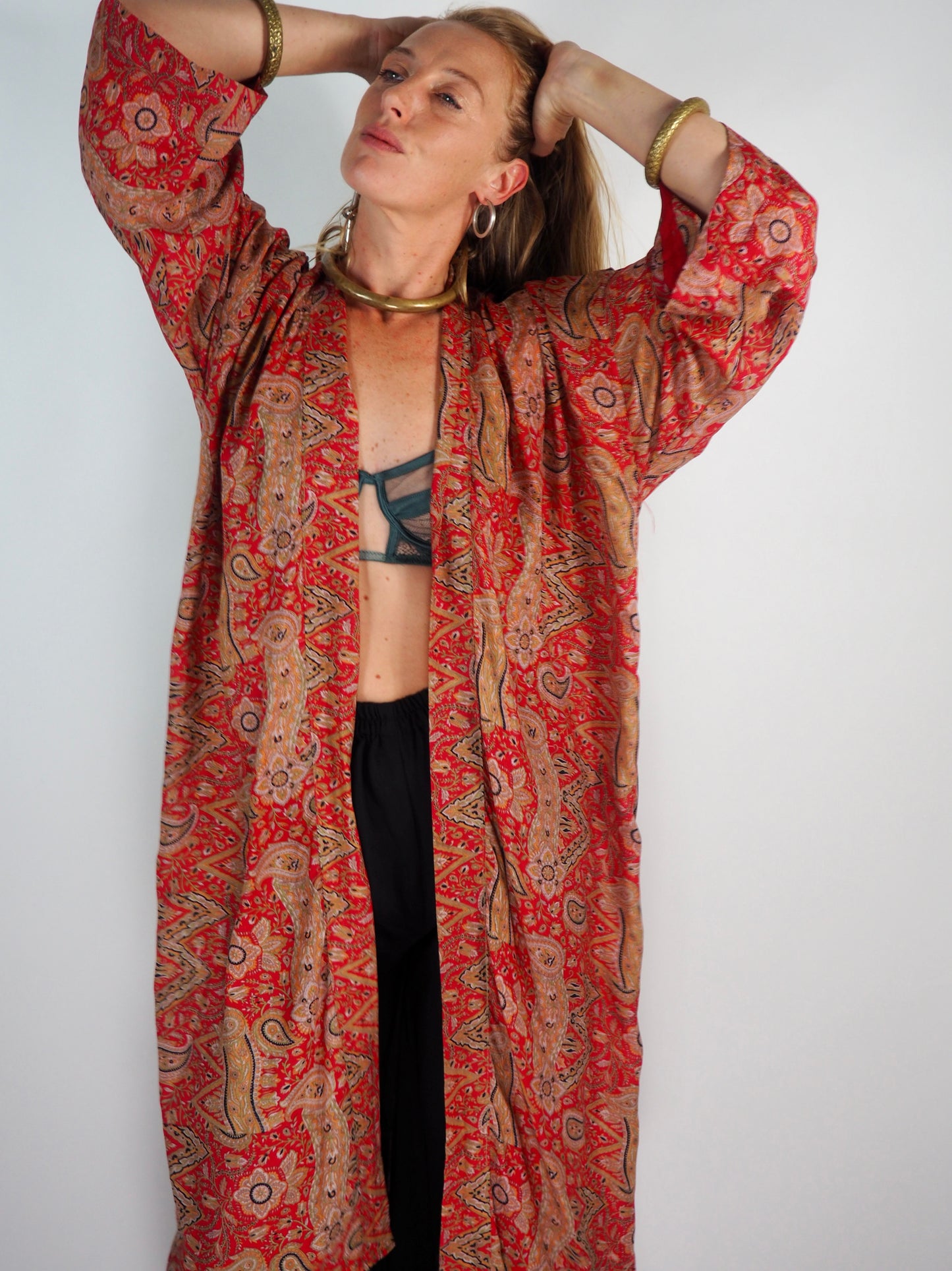 Vintage Indian Recycled Sari Kimono