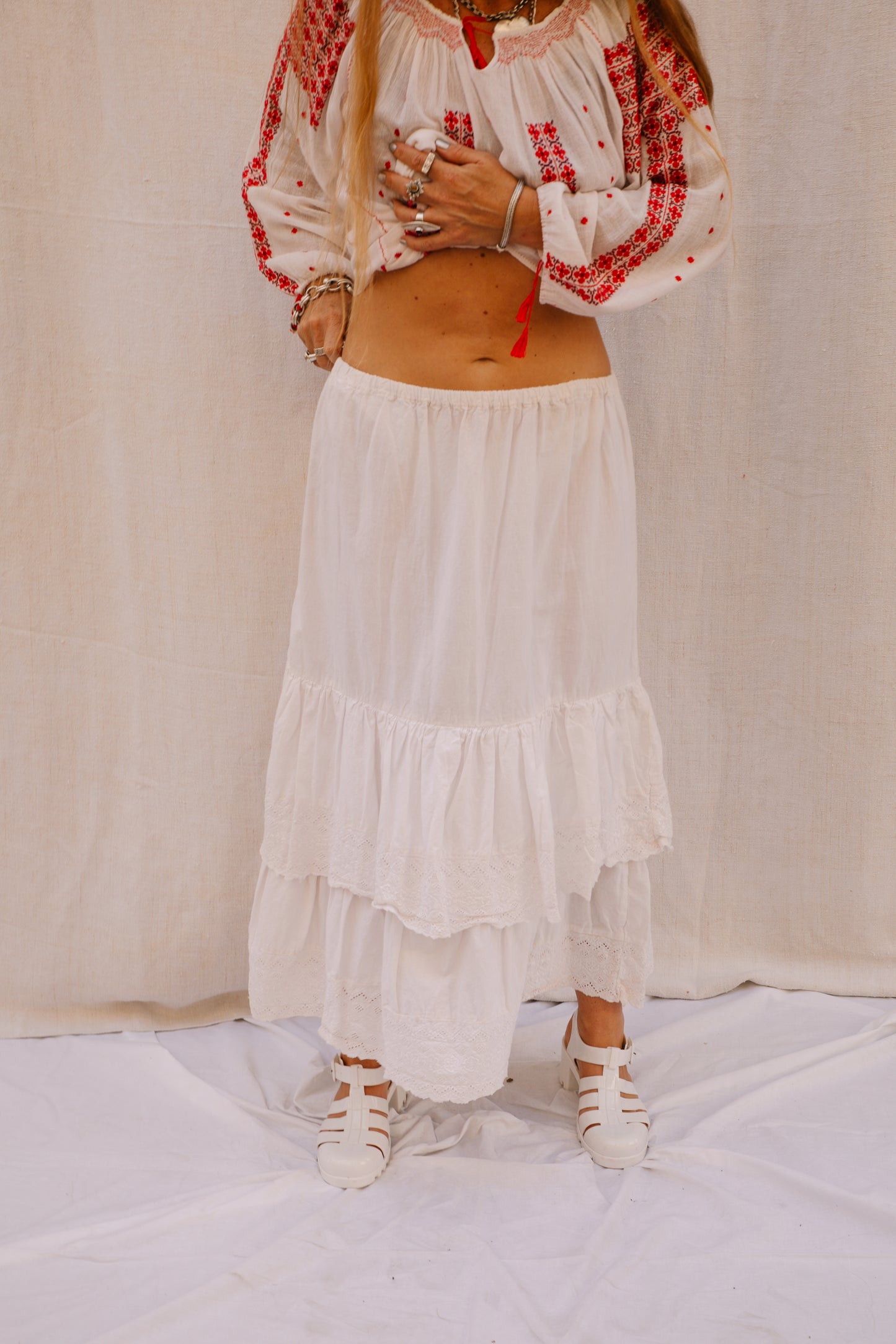 Vintage French Cotton Ruffle Skirt – From Vagabond Ibiza Archive