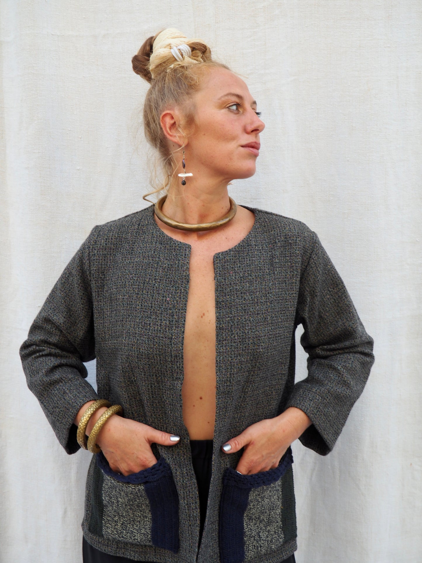 Up-cycled Wool & Silk Jacket – Handmade by Vagabond Ibiza