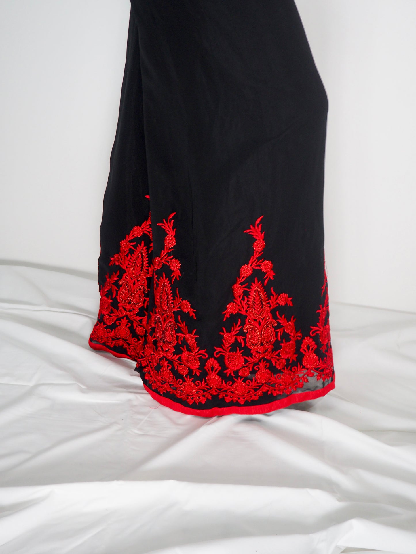 Vintage Indian Black Embroidered Pants