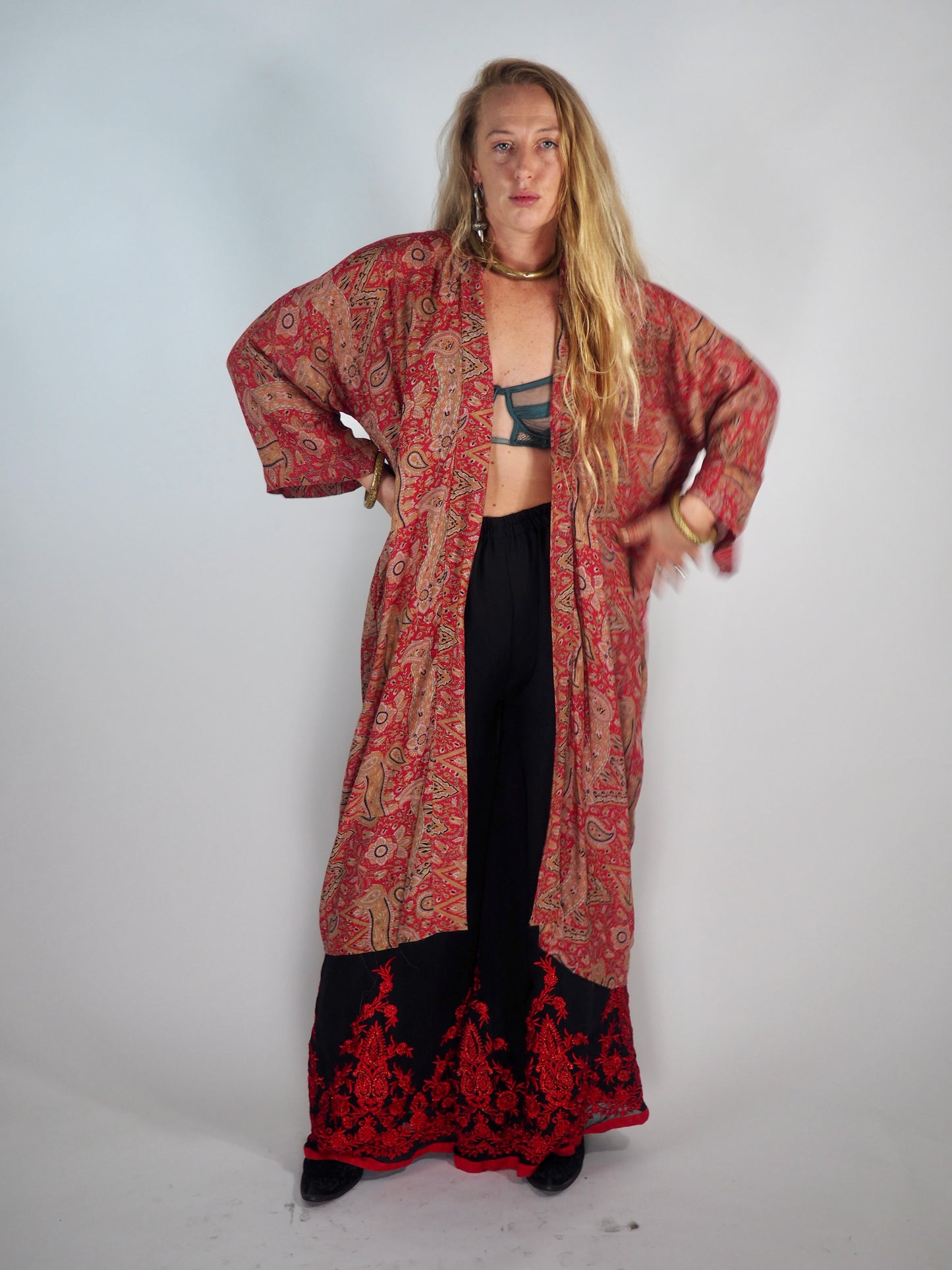 Vintage Indian Recycled Sari Kimono