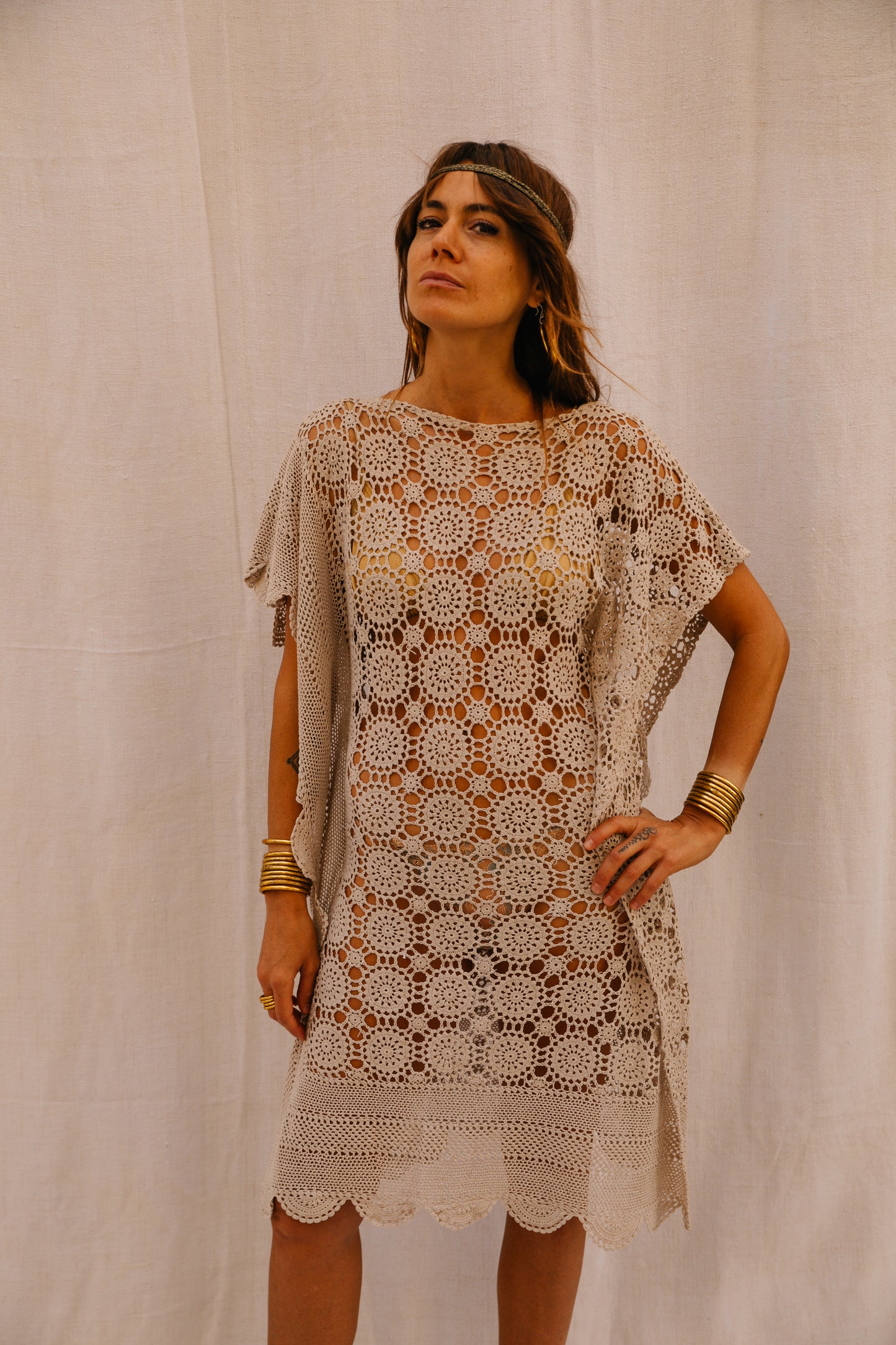 Vintage Handmade Crochet Kaftan Dress – Made by Vagabond Ibiza