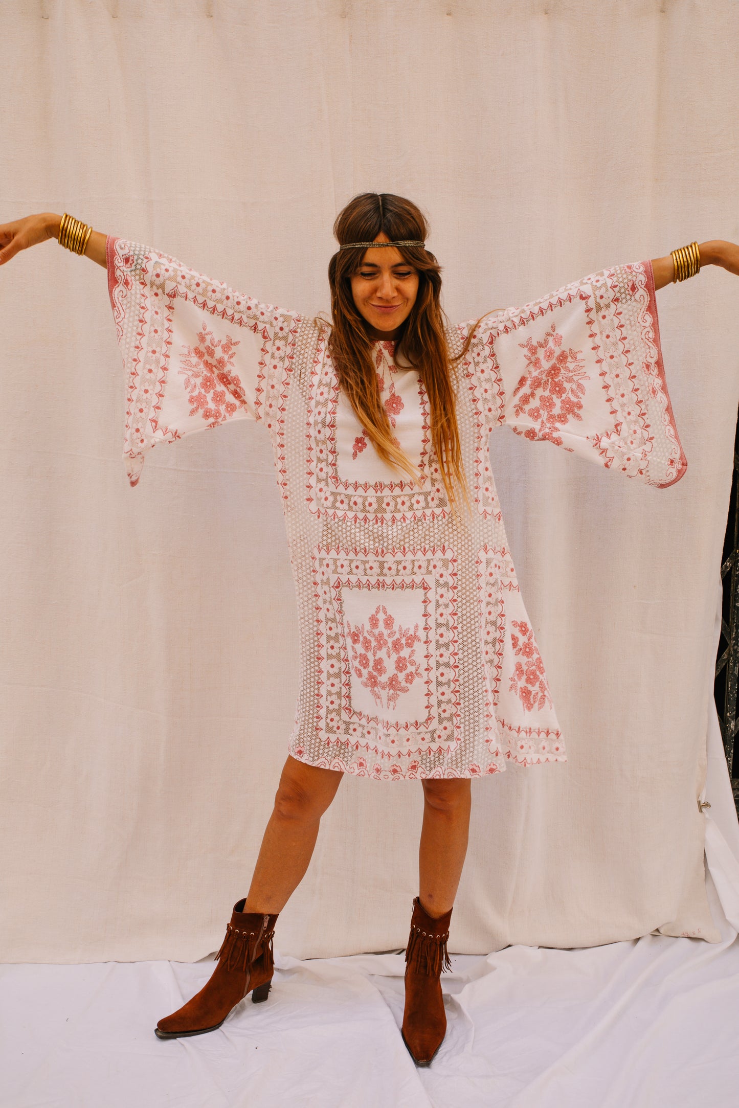 Up-cycled Bell Sleeve Boho Dress – Made by Vagabond Ibiza