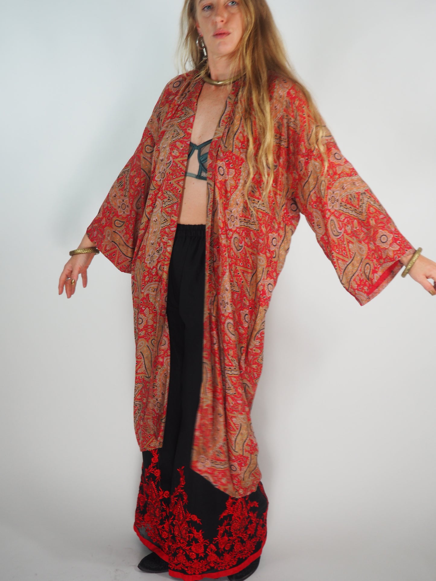 Vintage Indian Recycled Sari Kimono