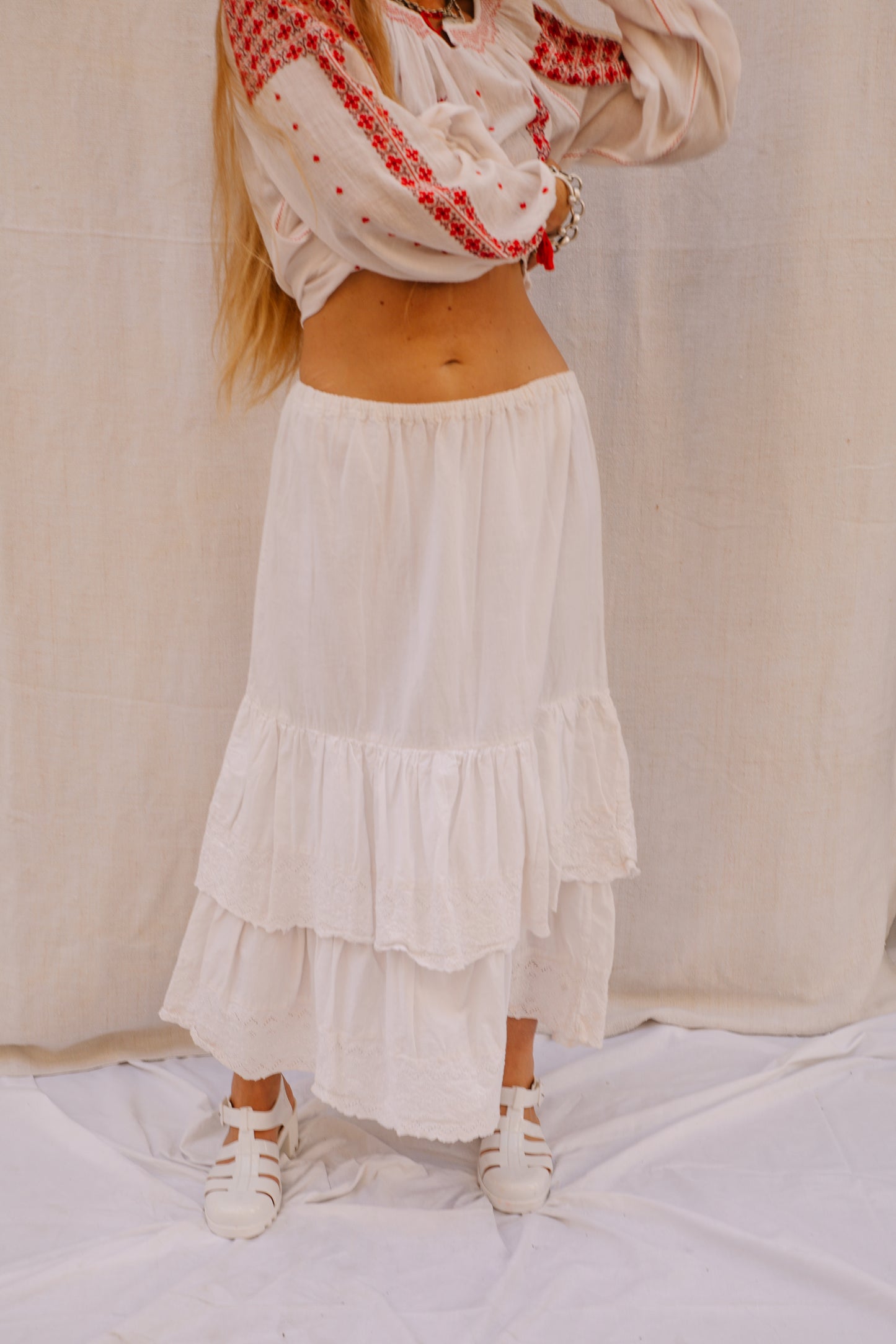 Vintage French Cotton Ruffle Skirt – From Vagabond Ibiza Archive