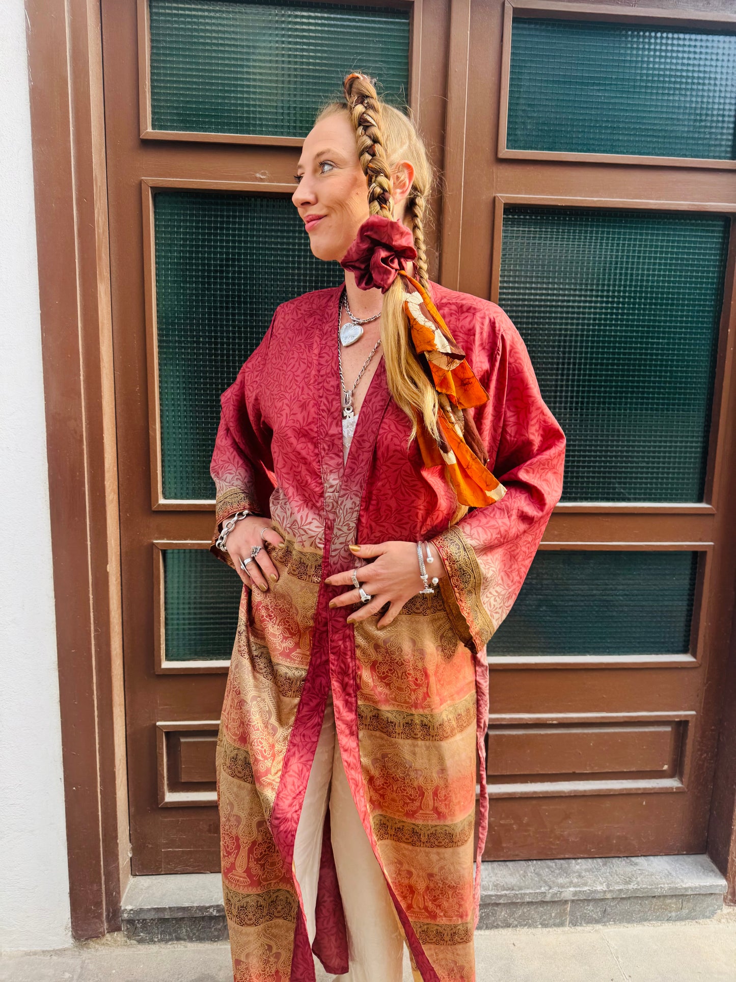 Kardash Kimono Long – Up-cycled Vintage Sari Kimono