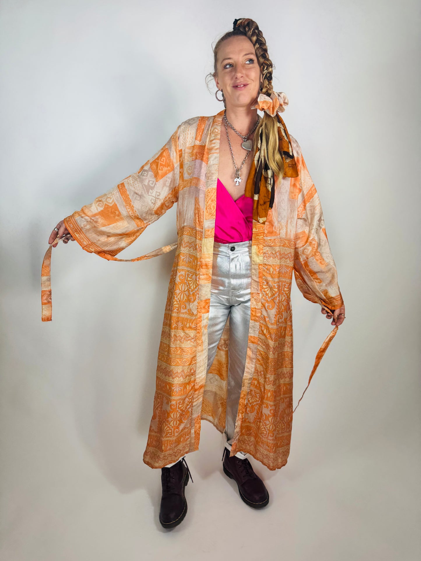 Kardash Kimono Long – Up-cycled Vintage Sari Kimono