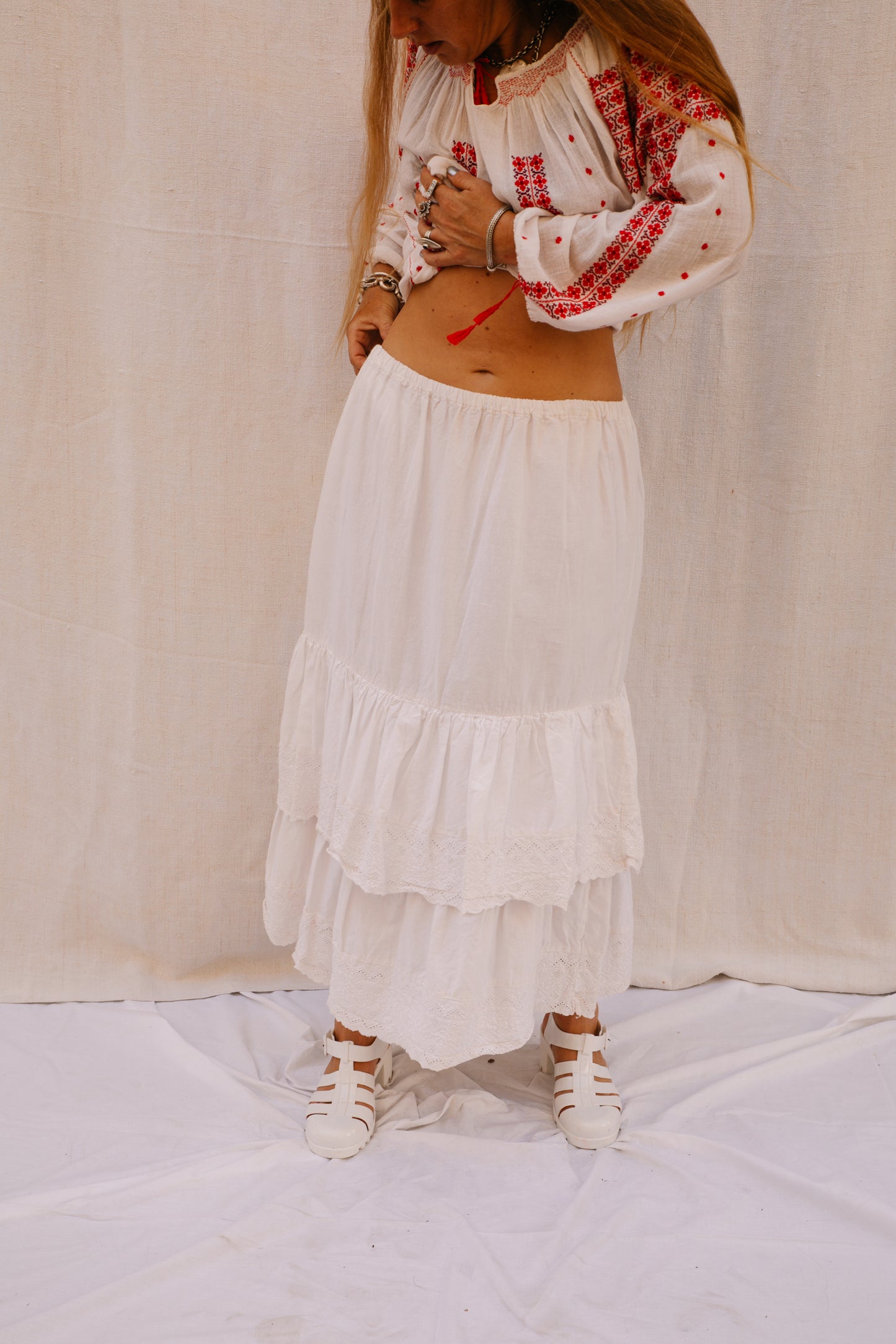 Vintage French Cotton Ruffle Skirt – From Vagabond Ibiza Archive