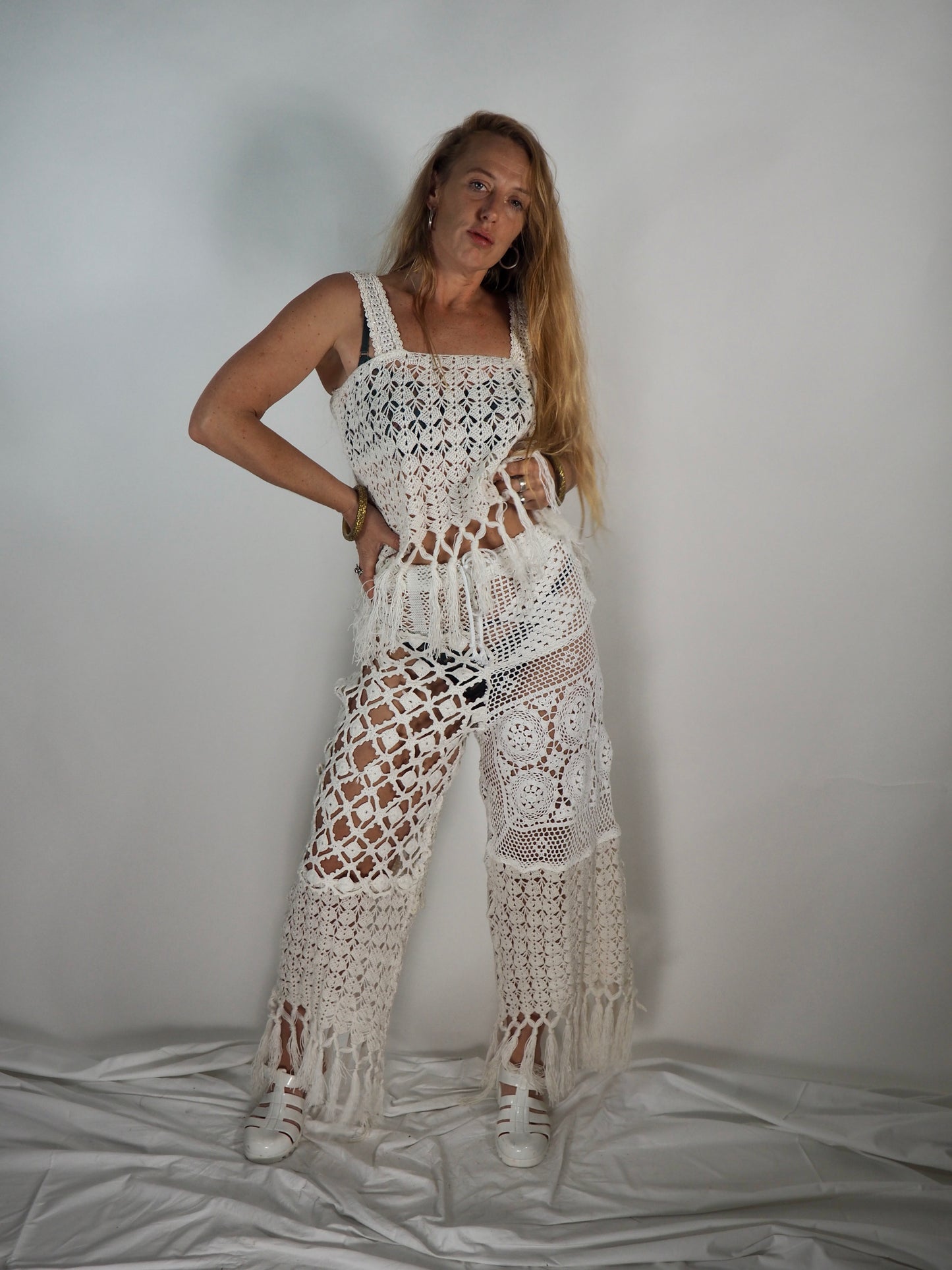 Upcycled Vintage Patchwork Crochet Pants* by Vagabond Ibiza