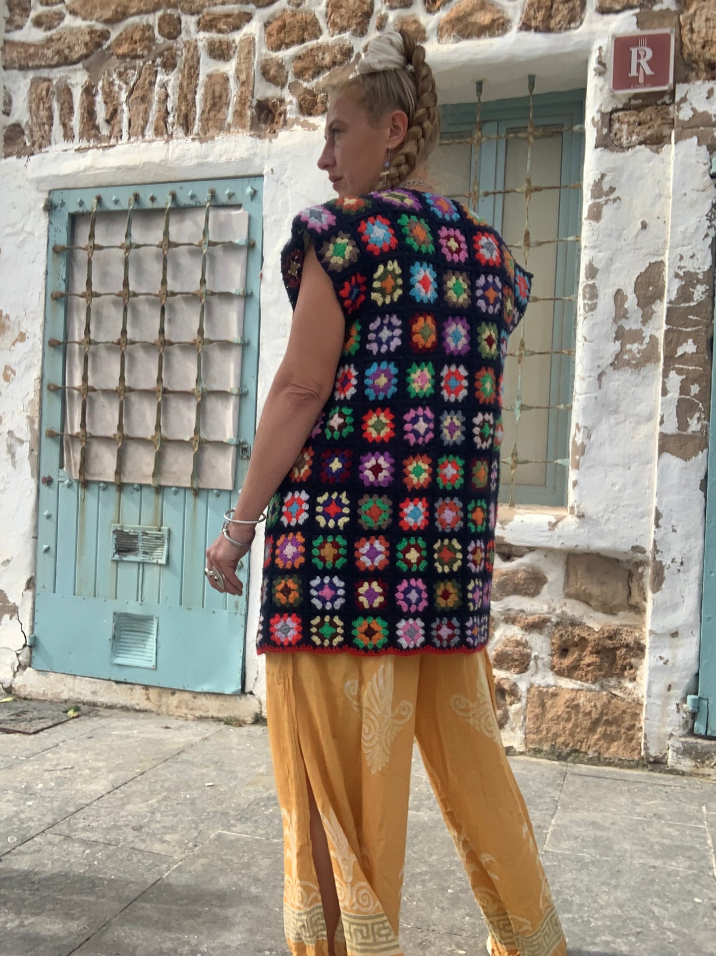 Up-cycled Vintage Wool Crochet Waistcoat – Handmade by Vagabond Ibiza