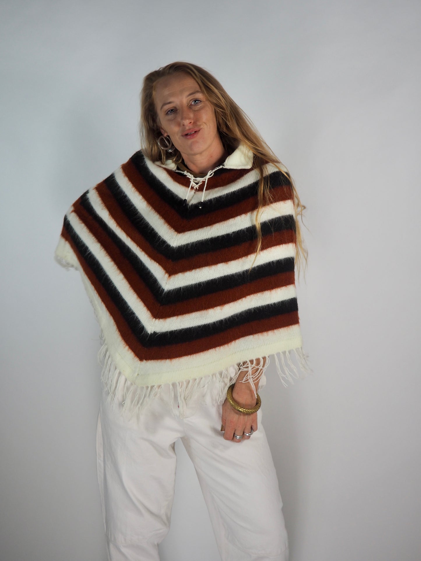 Vintage 1970s Chevron Poncho