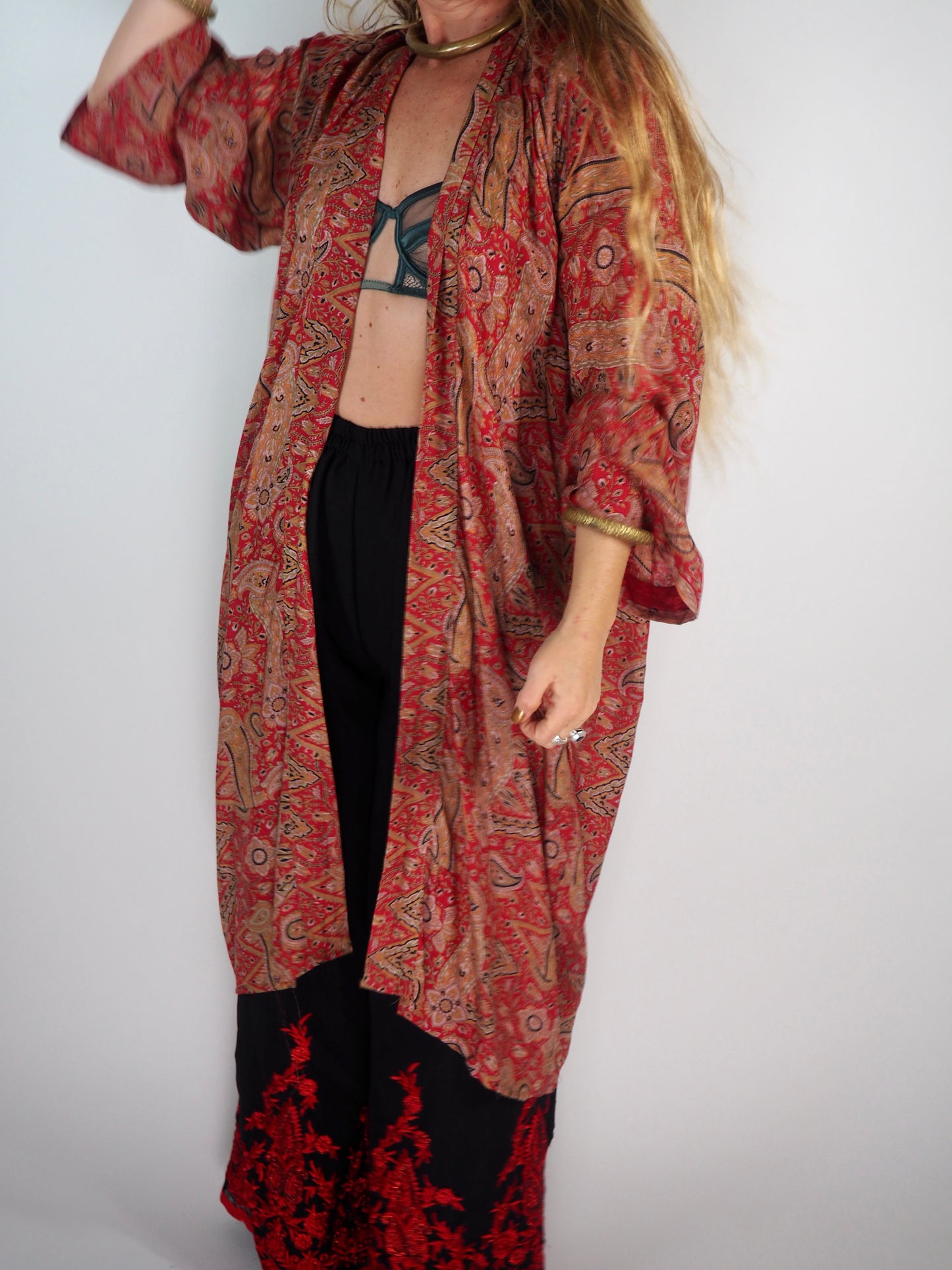 Vintage Indian Recycled Sari Kimono