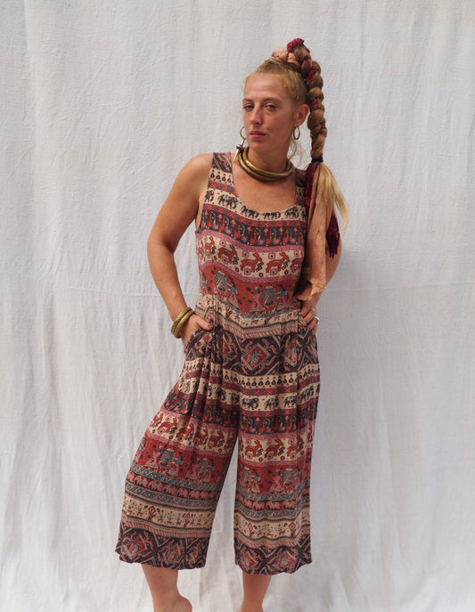 Vintage 1970s Indian Cotton Jumpsuit