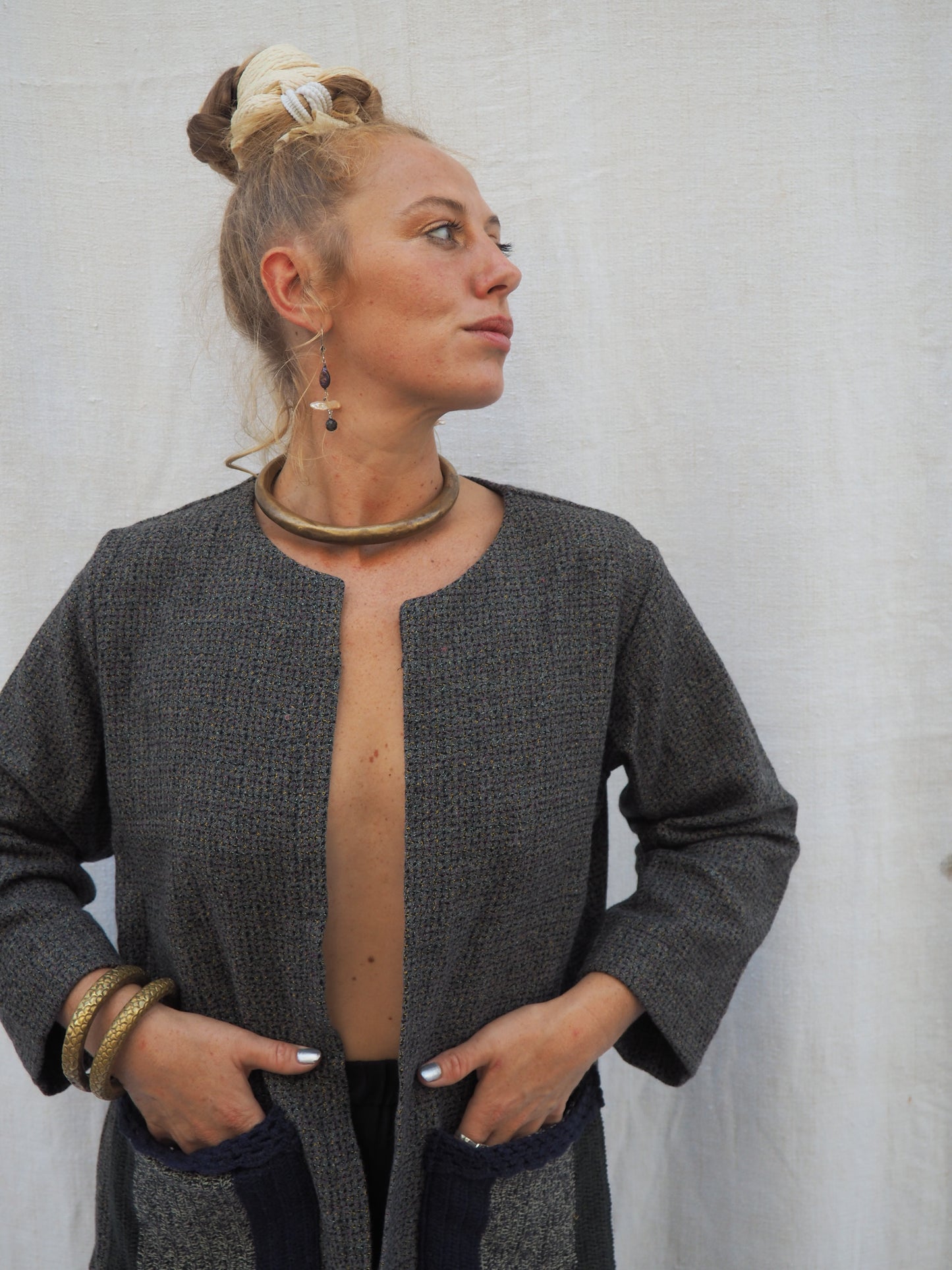 Up-cycled Wool & Silk Jacket – Handmade by Vagabond Ibiza