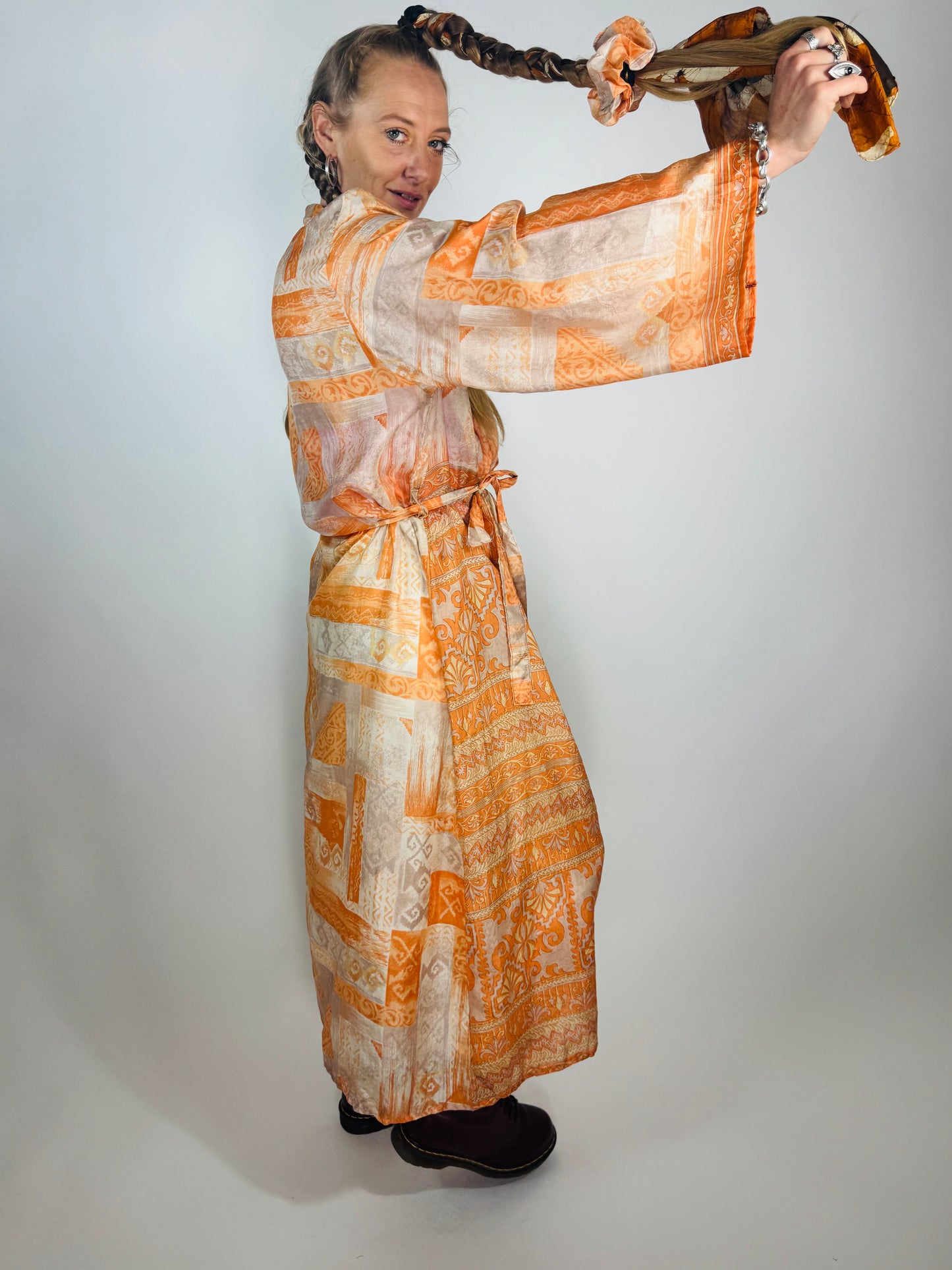 Kardash Kimono Long – Up-cycled Vintage Sari Kimono