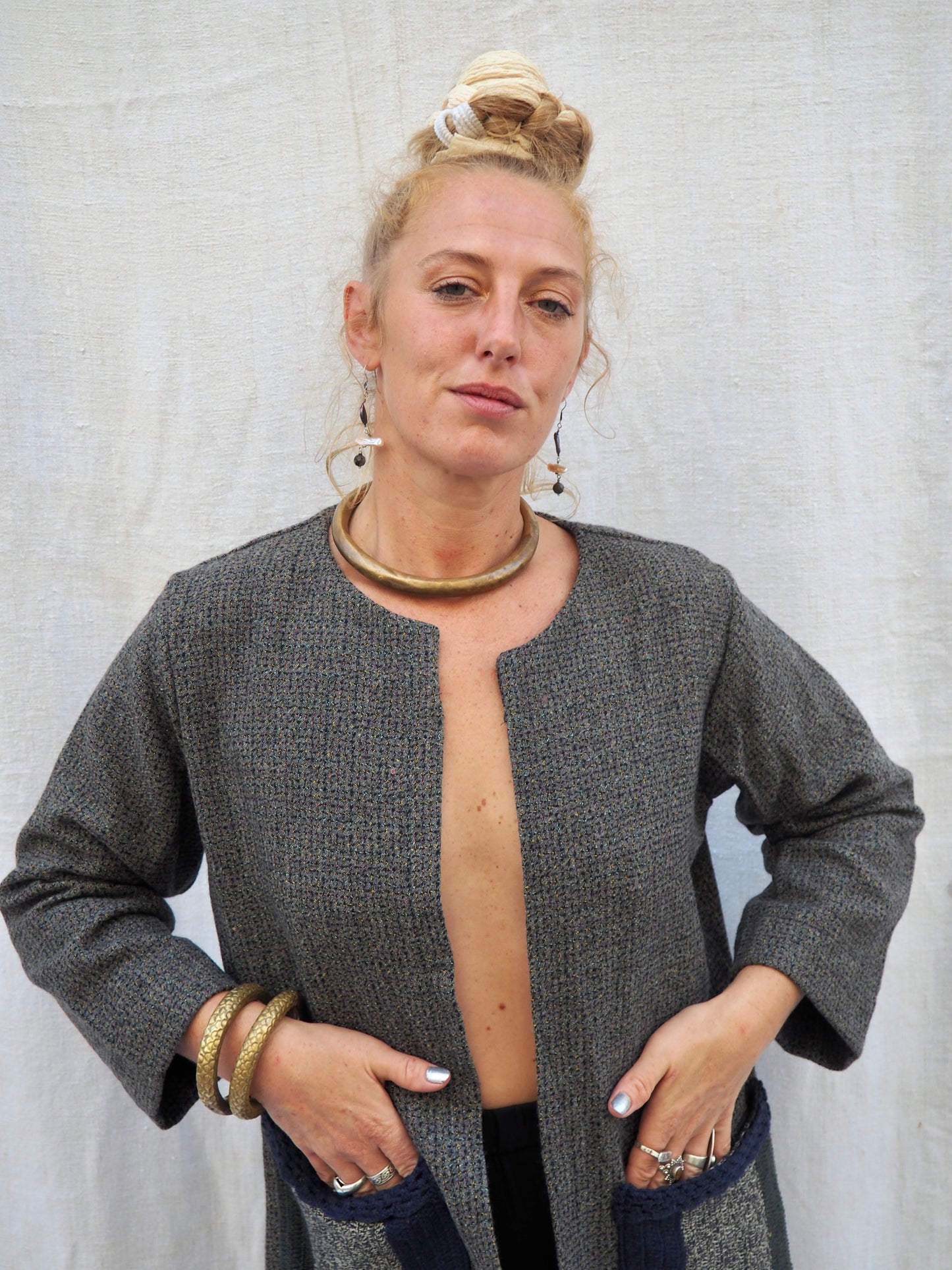 Up-cycled Wool & Silk Jacket – Handmade by Vagabond Ibiza