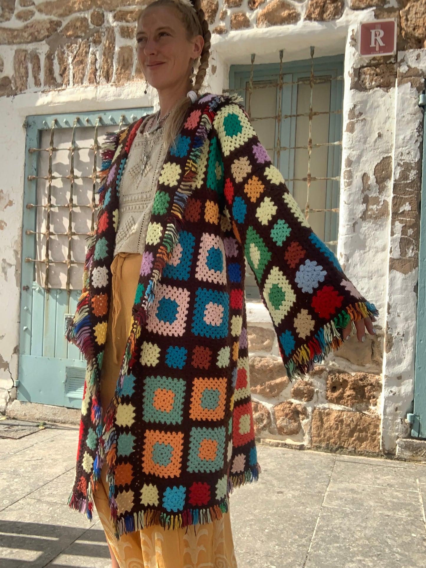 Upcycled Wool Blanket Jacket with Cotton Lining – Handmade by Vagabond Ibiza