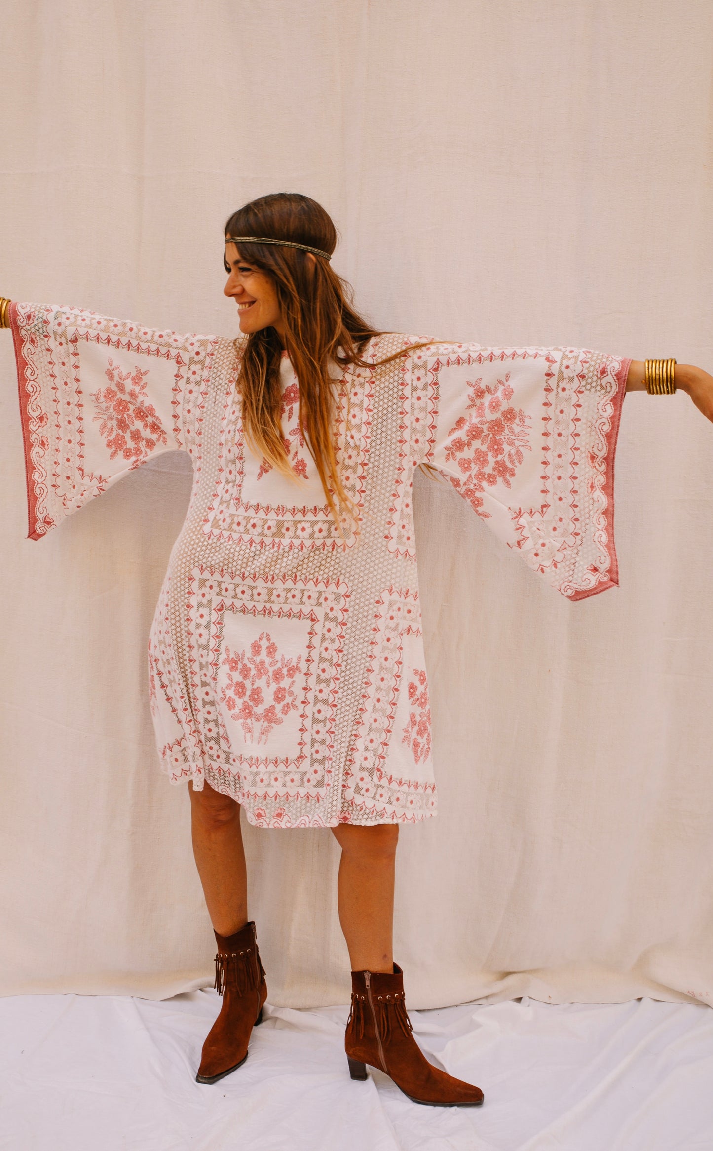 Up-cycled Bell Sleeve Boho Dress – Made by Vagabond Ibiza