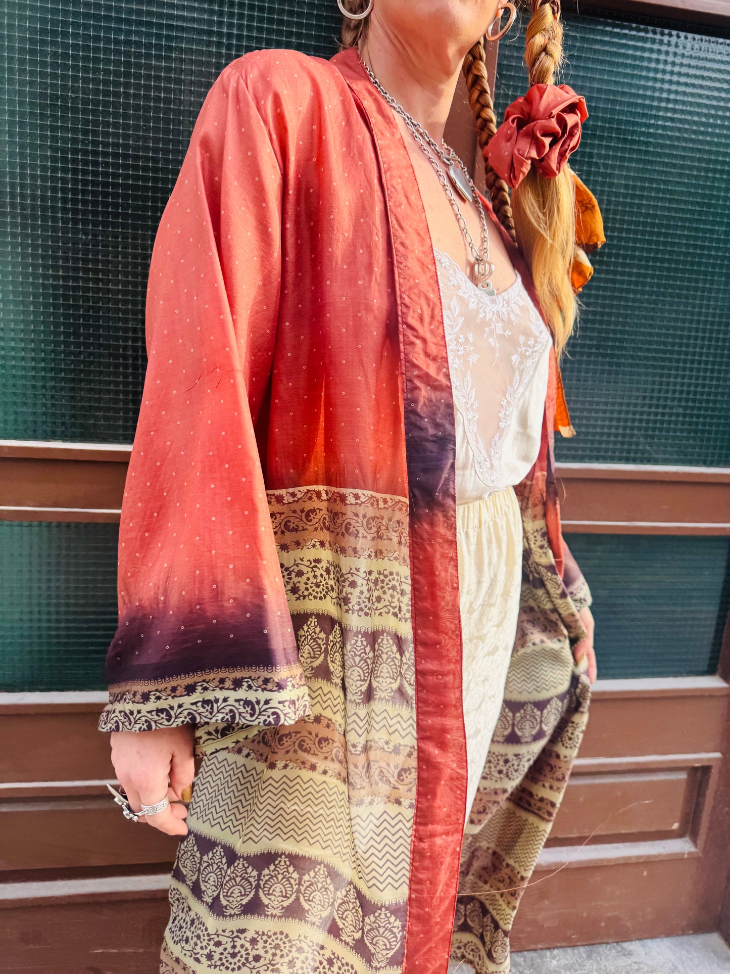 Kardash Kimono Long – Up-cycled Vintage Sari Kimono