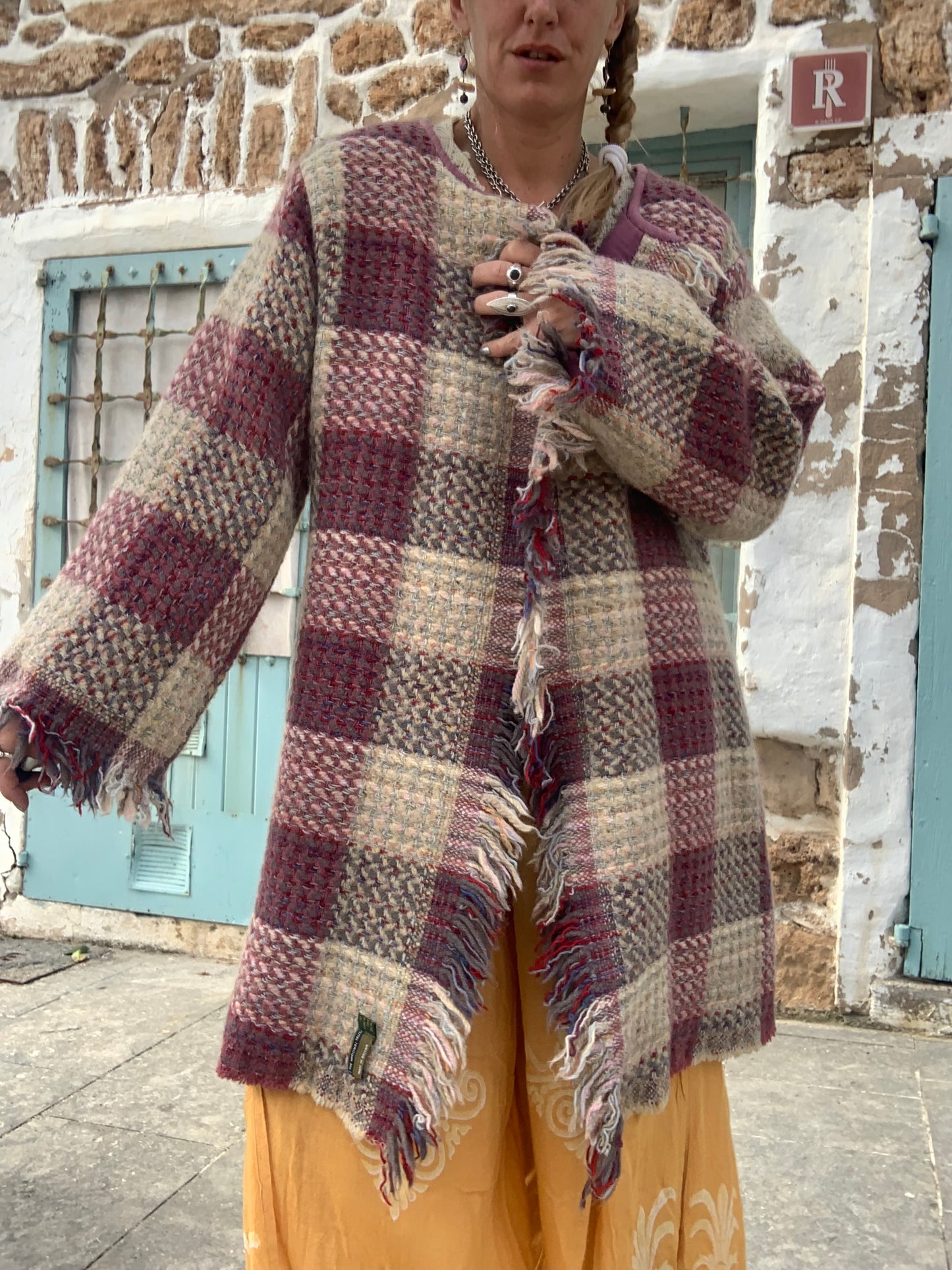 Up-cycled Wool Blanket Jacket with Cotton Lining – Handmade by Vagabond Ibiza