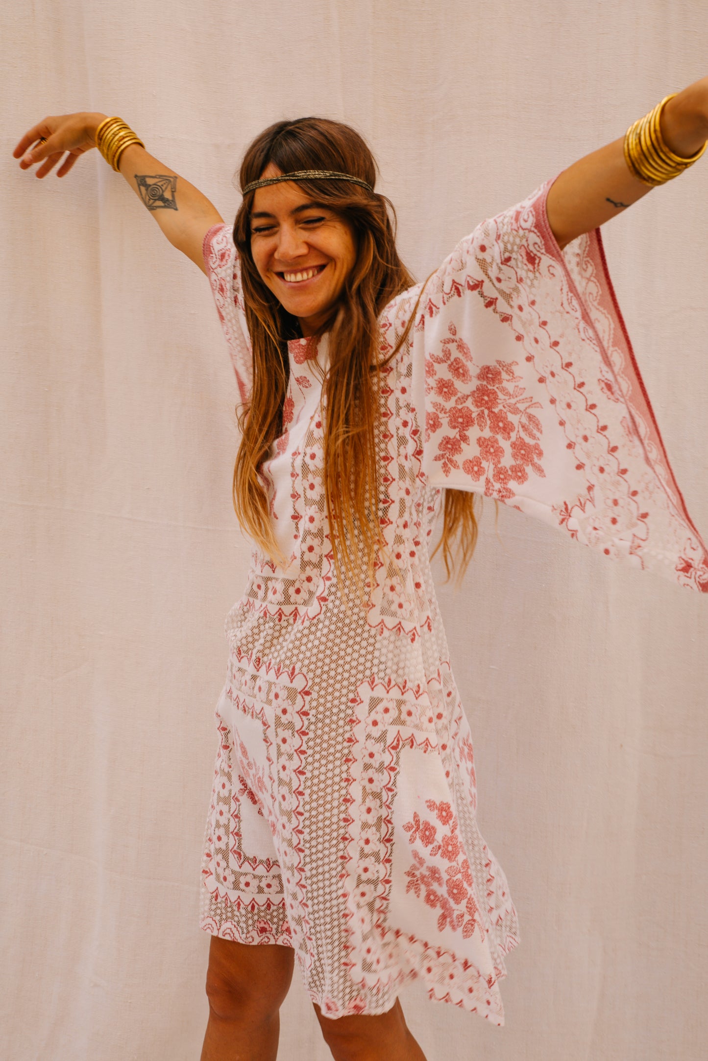 Up-cycled Bell Sleeve Boho Dress – Made by Vagabond Ibiza