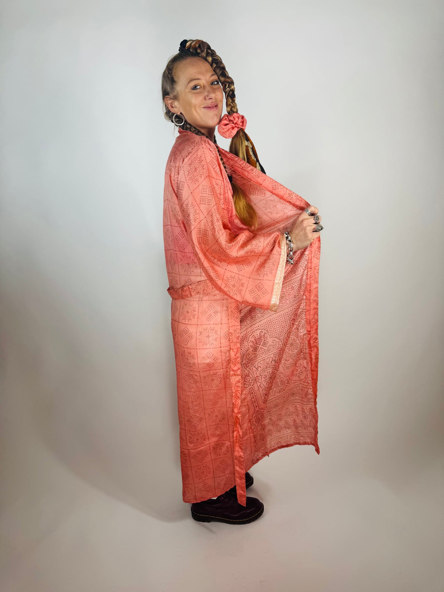 The Kardash Kimono Long re-cycled sari fabric