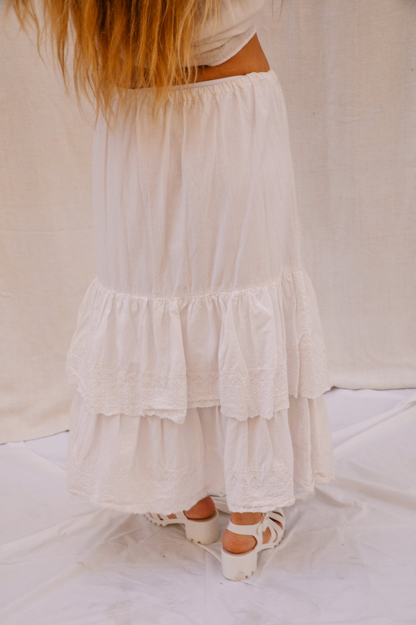 Vintage French Cotton Ruffle Skirt – From Vagabond Ibiza Archive