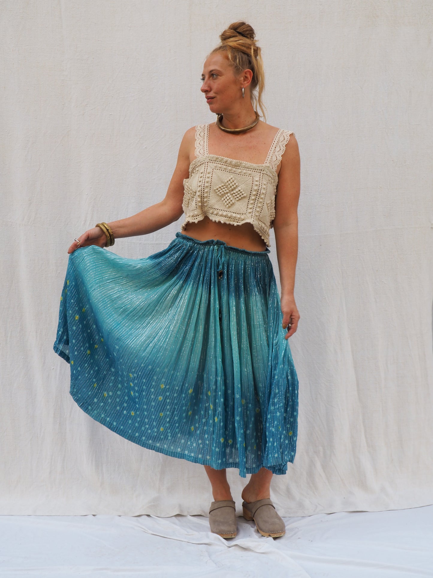 Vintage 1970s Indian Cotton Gauze Skirt