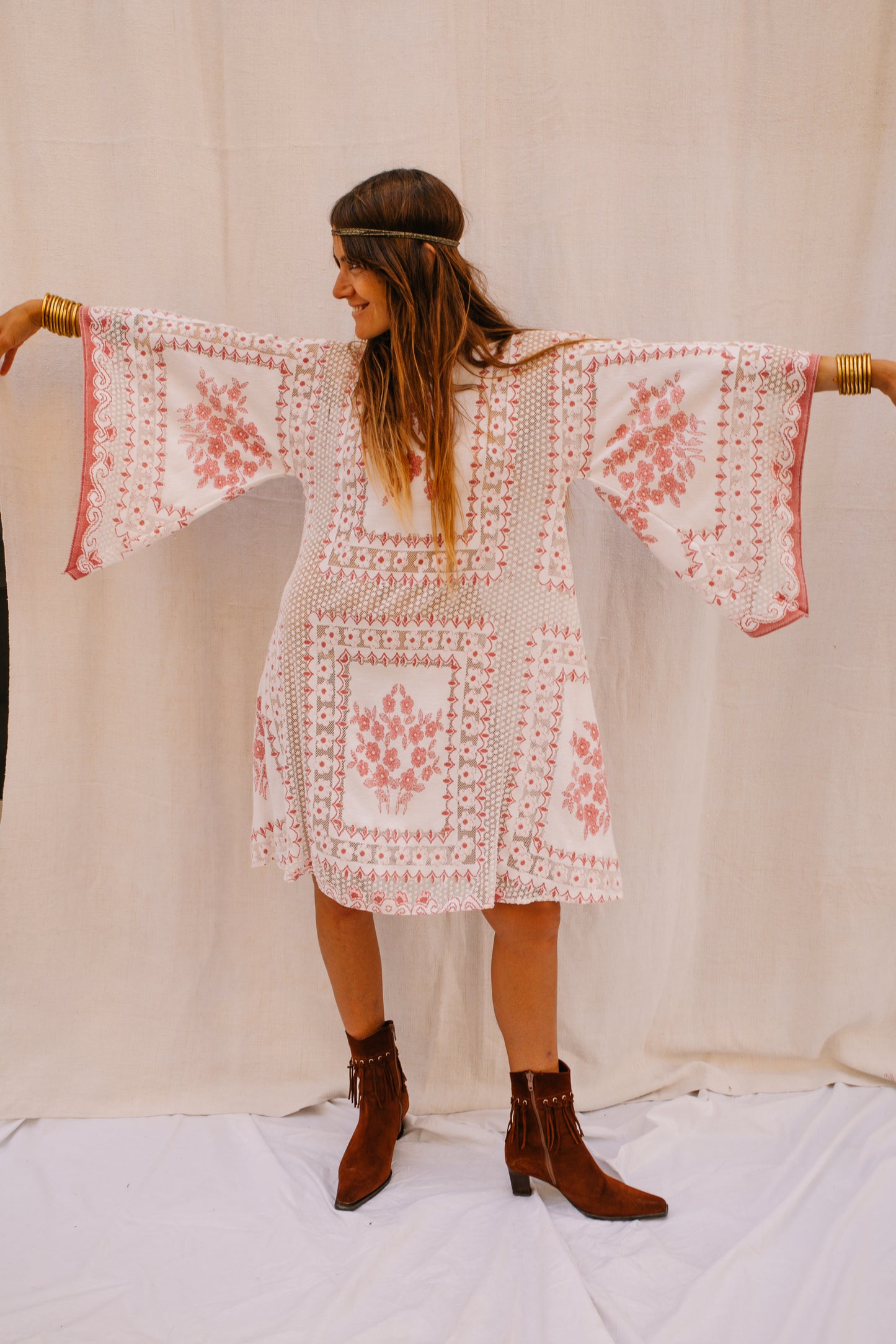 Up-cycled Bell Sleeve Boho Dress – Made by Vagabond Ibiza