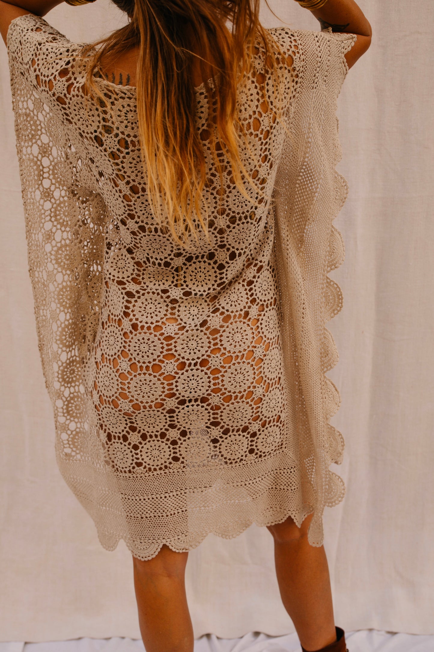 Vintage Handmade Crochet Kaftan Dress – Made by Vagabond Ibiza